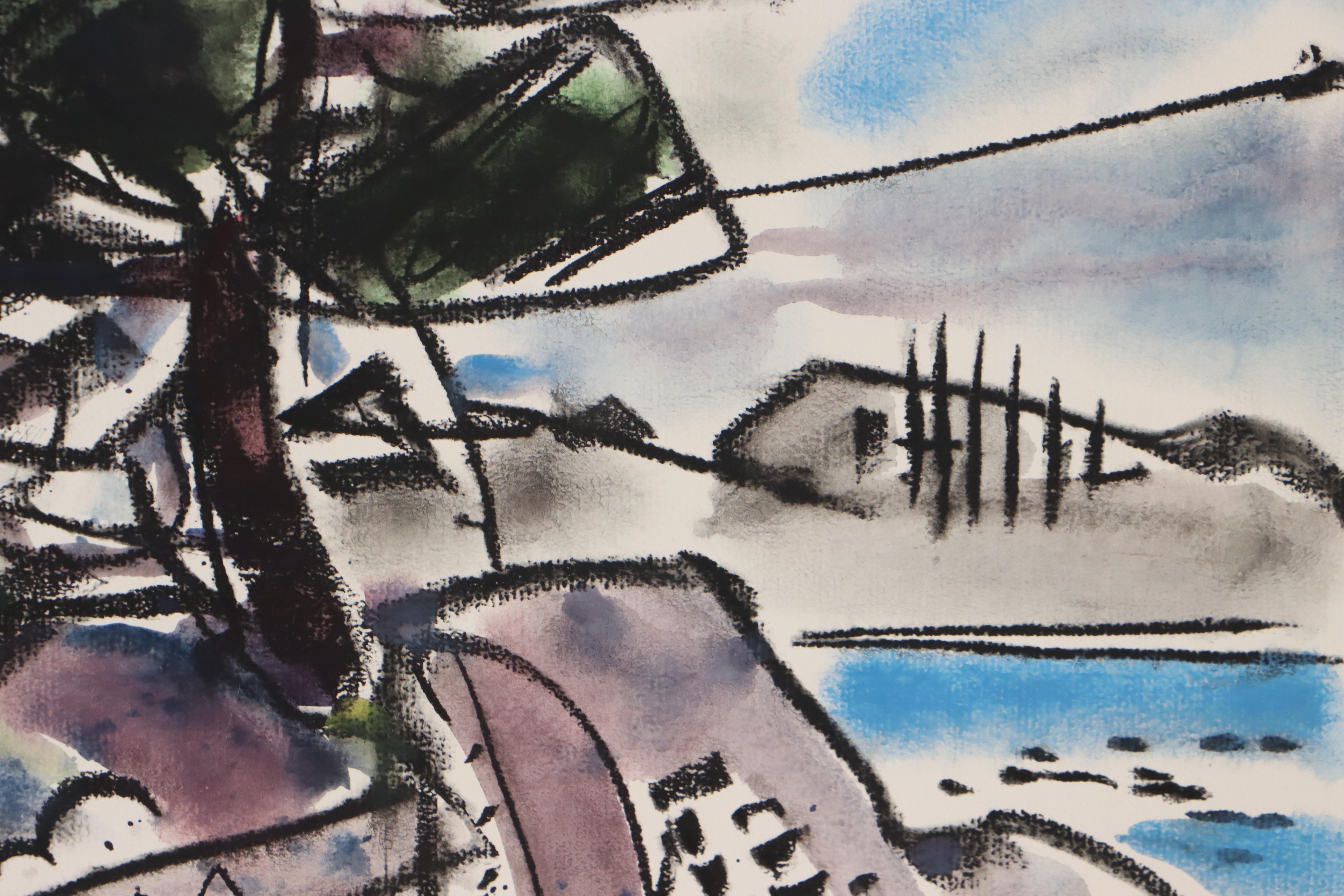 Jack Meanwell Landscape Mixed Media Painting