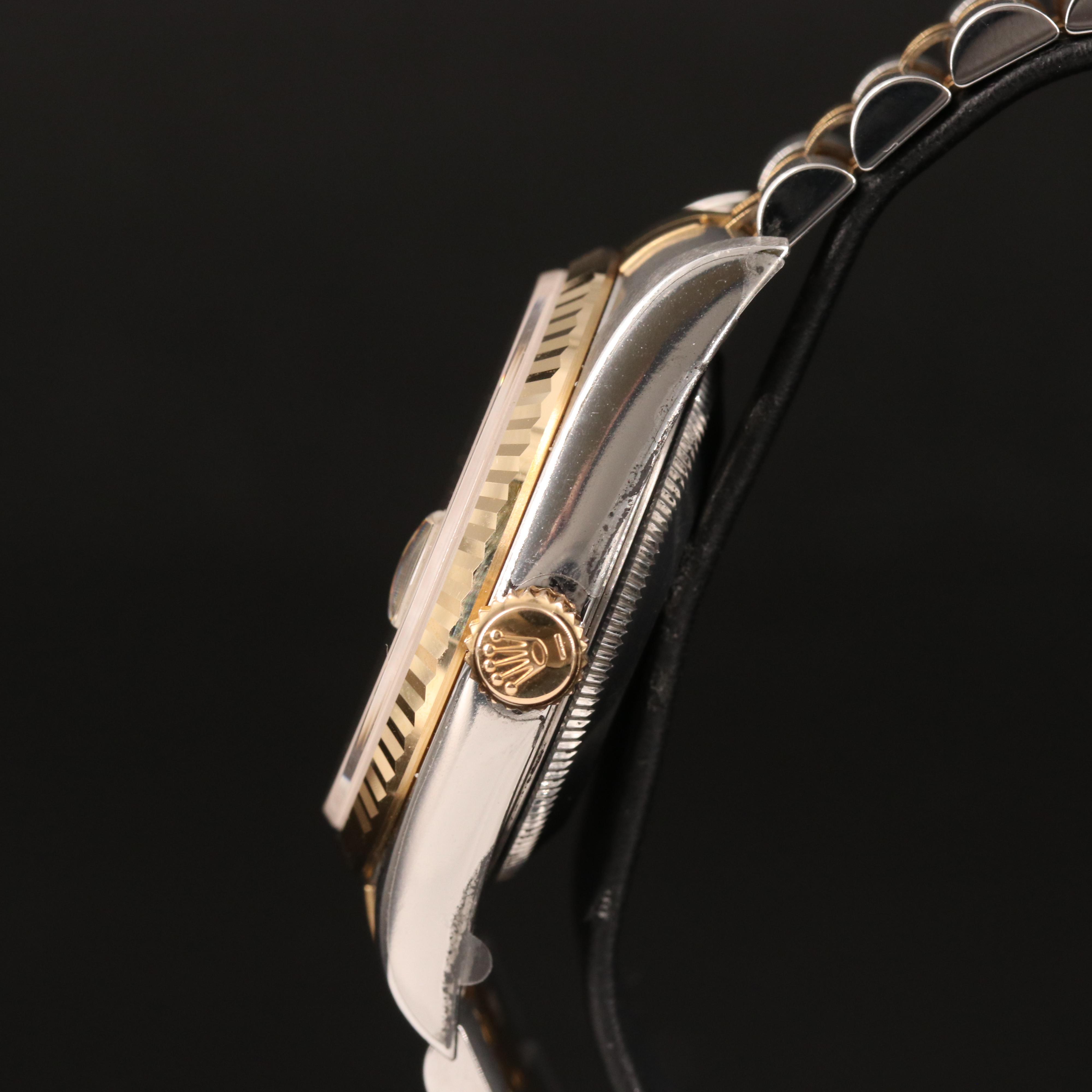 2004 Rolex Datejust Champagne Factory Diamond Dial Watch