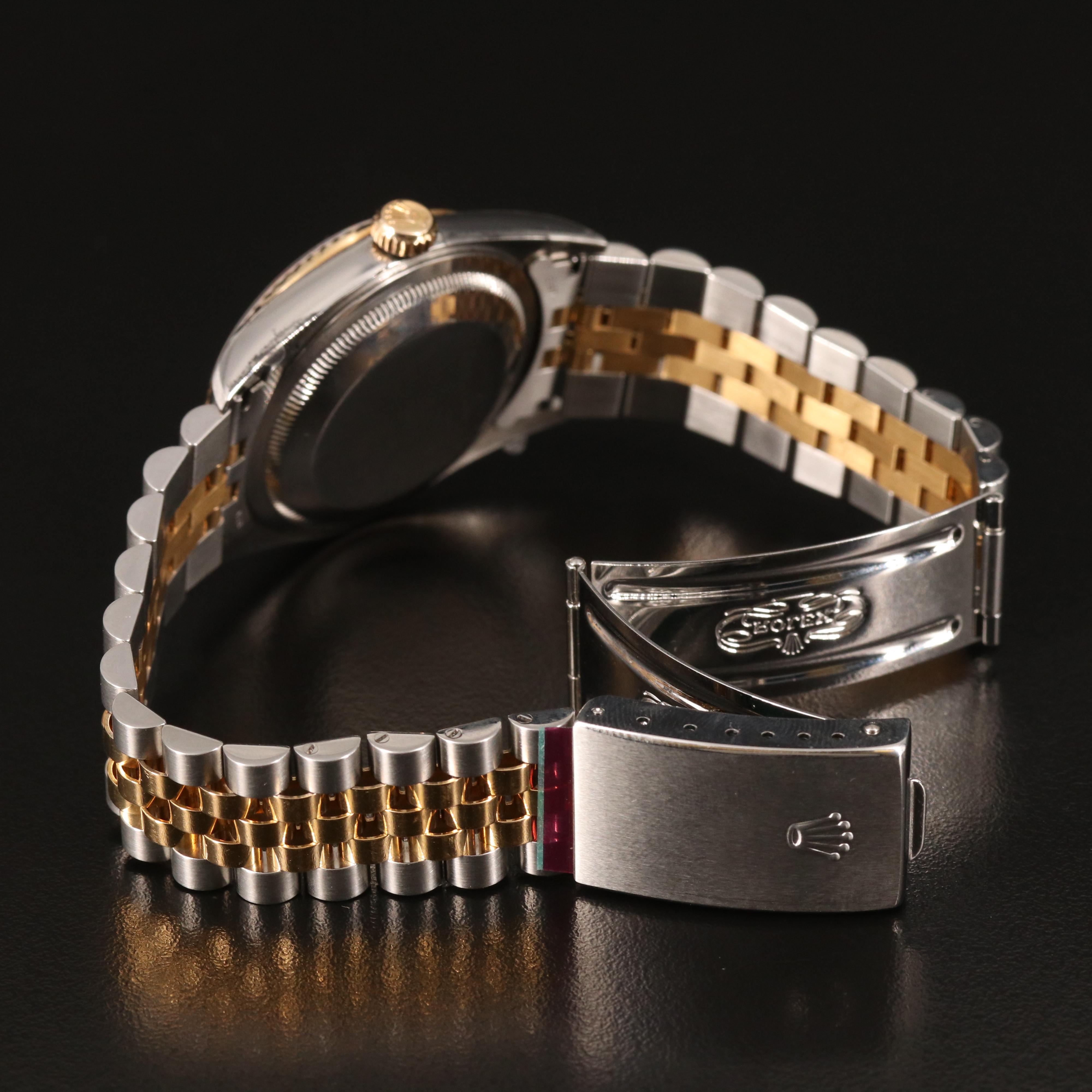 2004 Rolex Datejust Champagne Factory Diamond Dial Watch