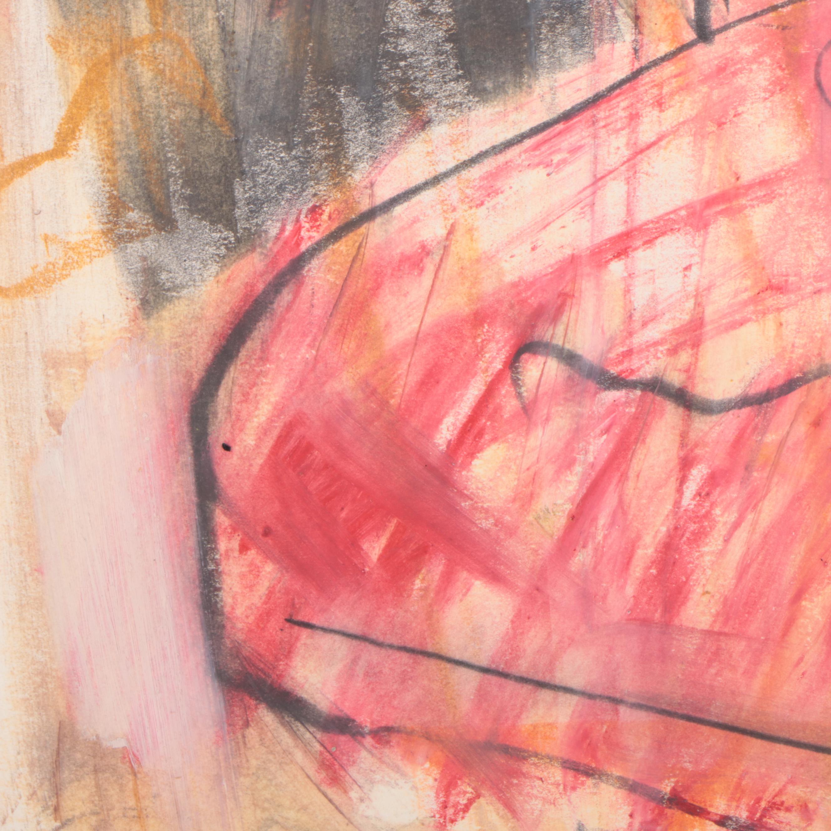 Jack Meanwell Expressionist Pastel Figure Drawing