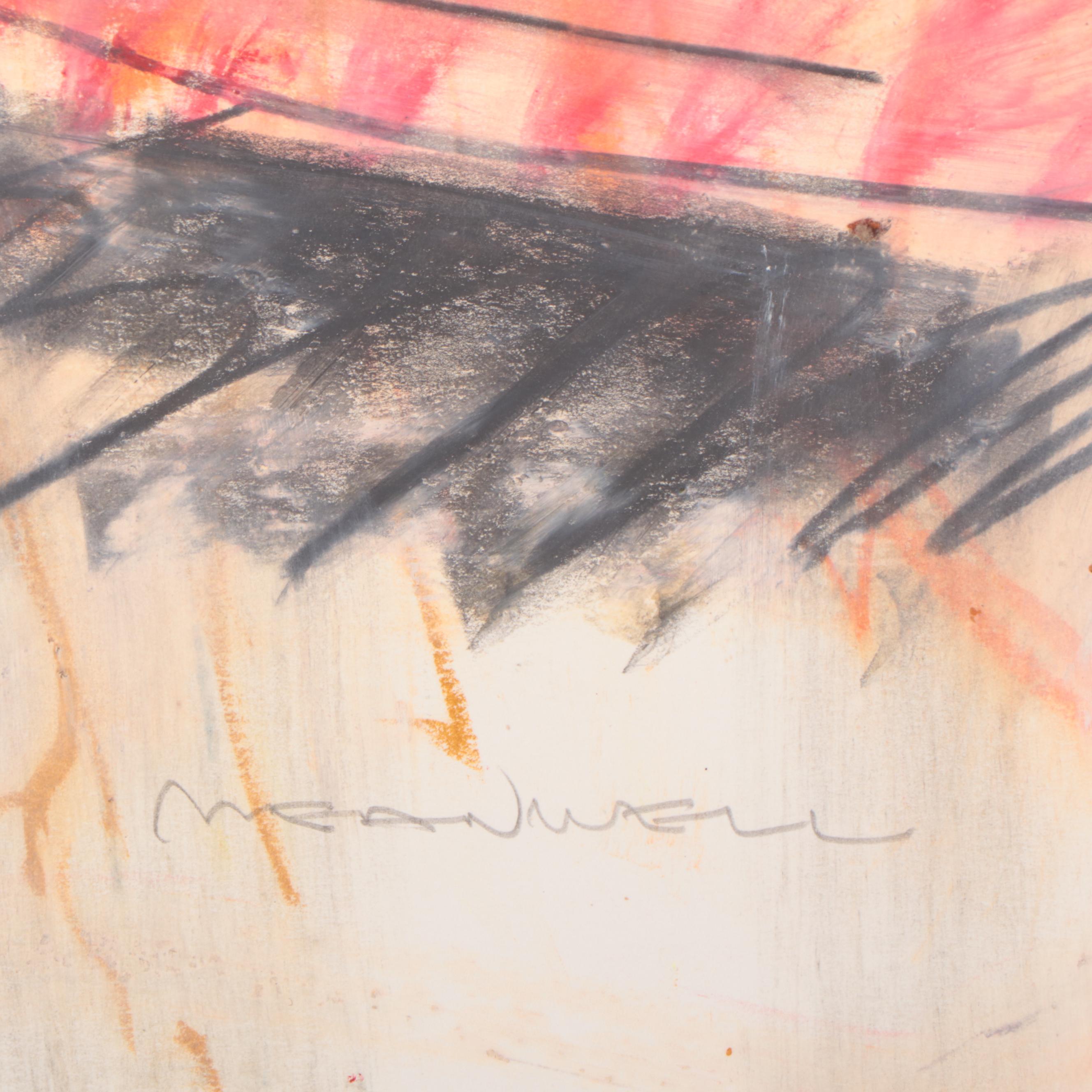 Jack Meanwell Expressionist Pastel Figure Drawing