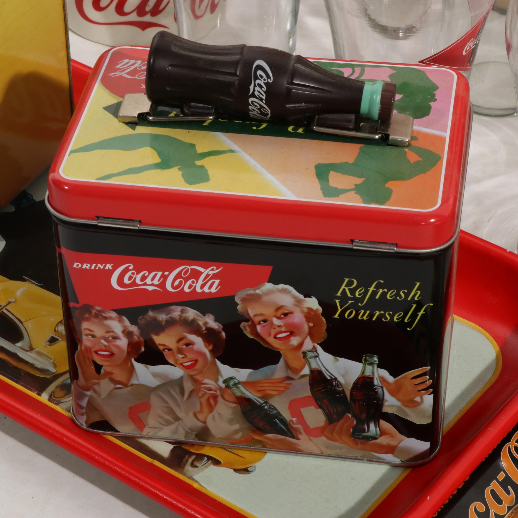 Coca-Cola Themed Crosley Collector's Edition Radio, Tray, Signs and More