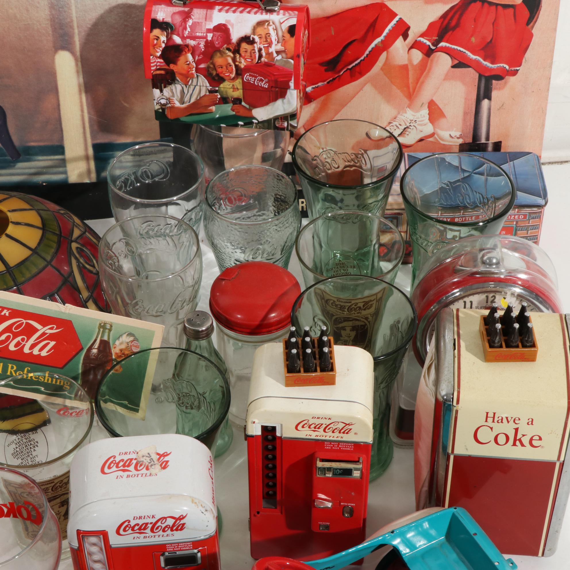 Coca-Cola Themed Crosley Collector's Edition Radio, Tray, Signs and More