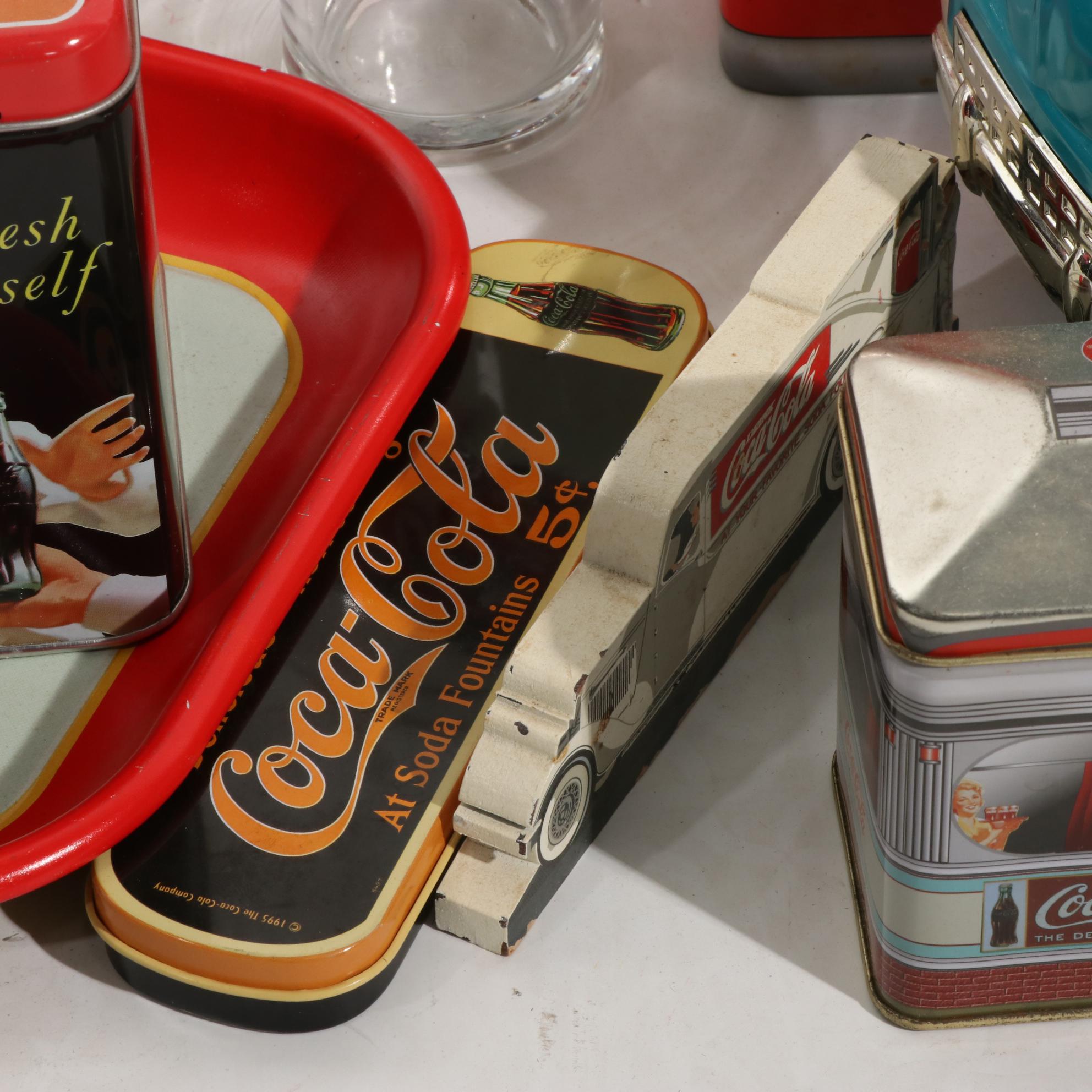 Coca-Cola Themed Crosley Collector's Edition Radio, Tray, Signs and More
