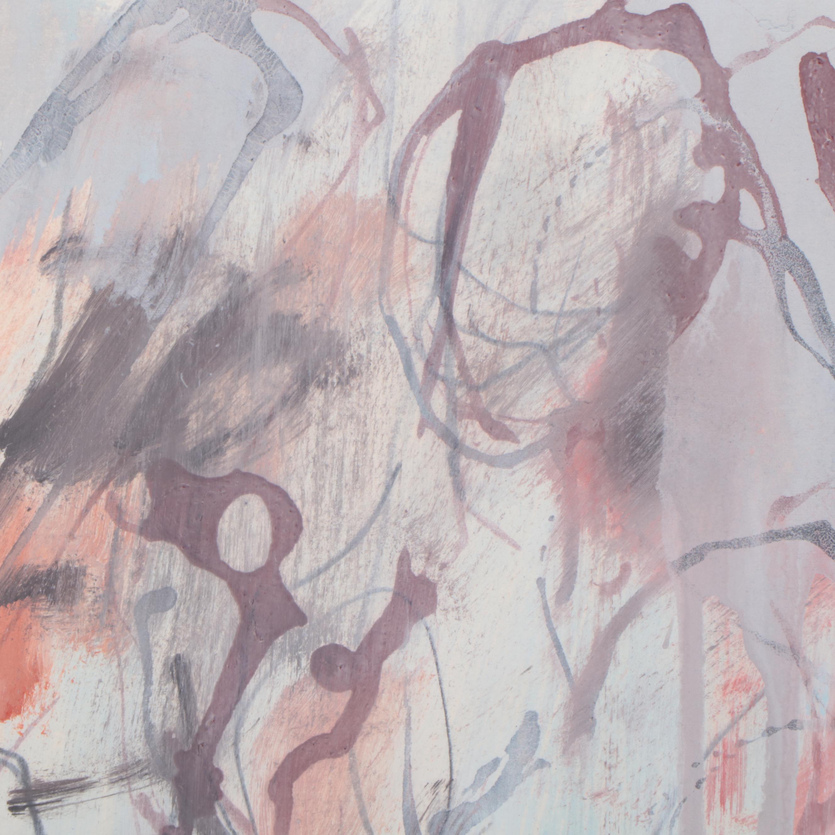 Jack Meanwell Expressionist Mixed Media Painting, 1990