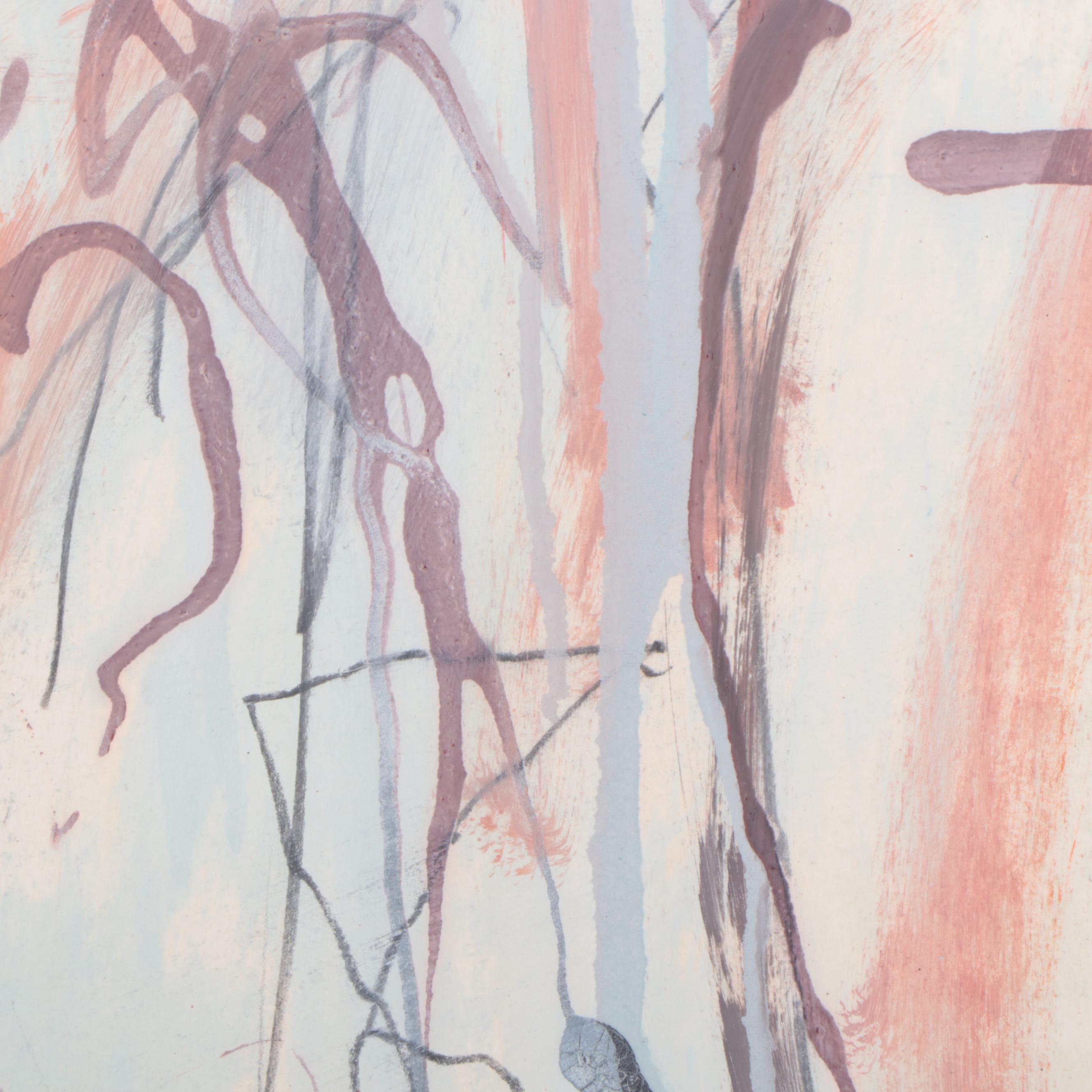 Jack Meanwell Expressionist Mixed Media Painting, 1990