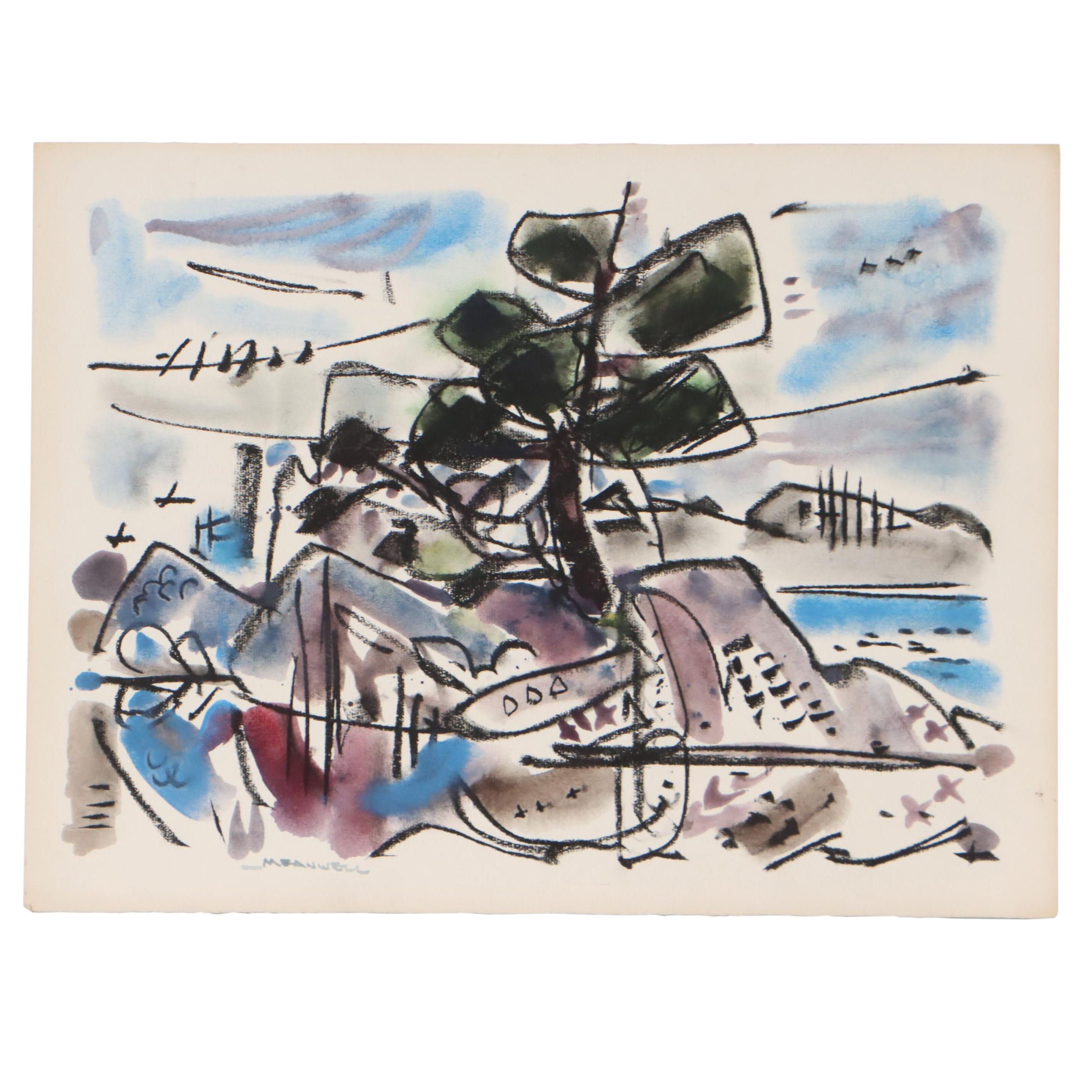 Jack Meanwell Landscape Mixed Media Painting