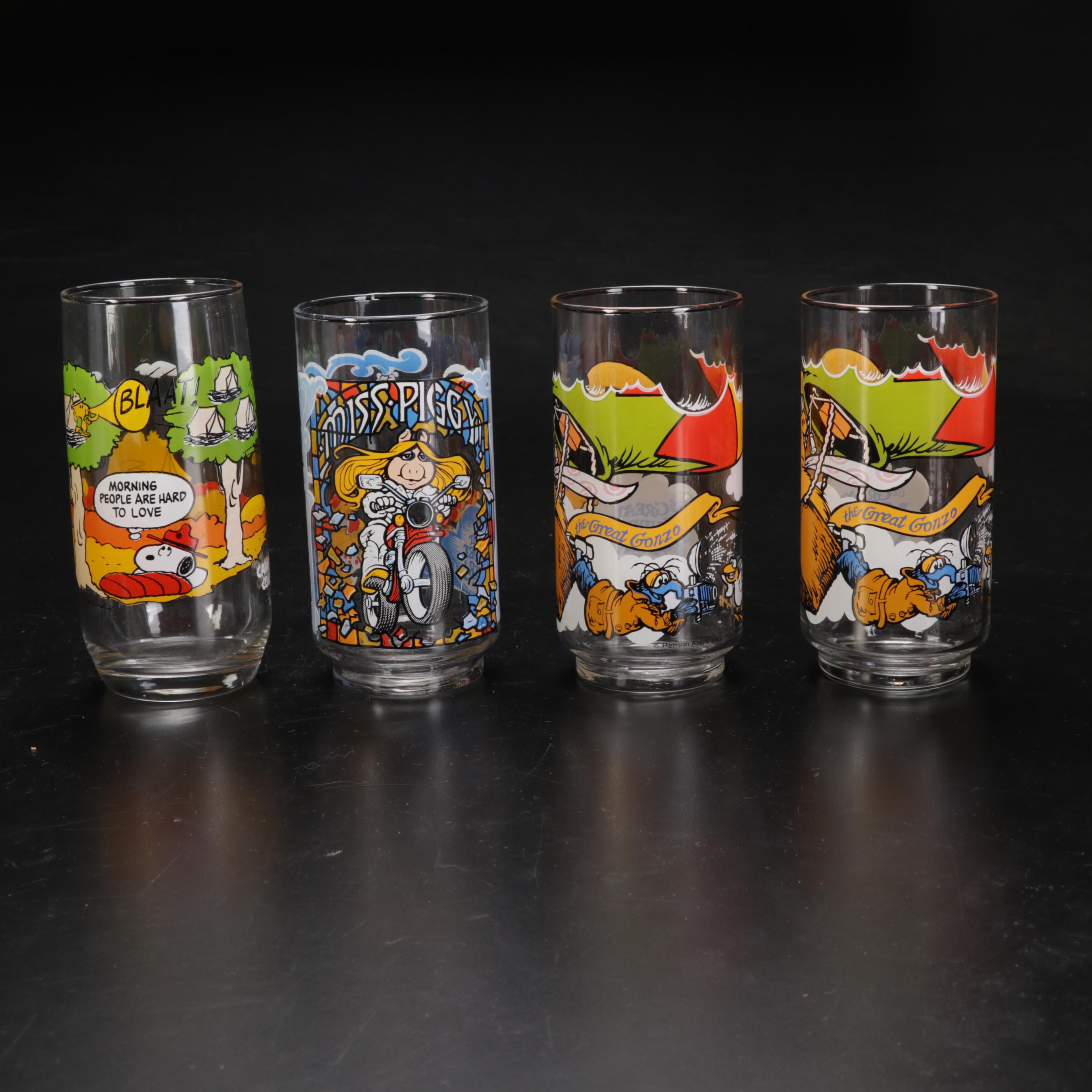 McDonalds Collector Series Glassware Featuring "Grimace", "Hamburglar", and More