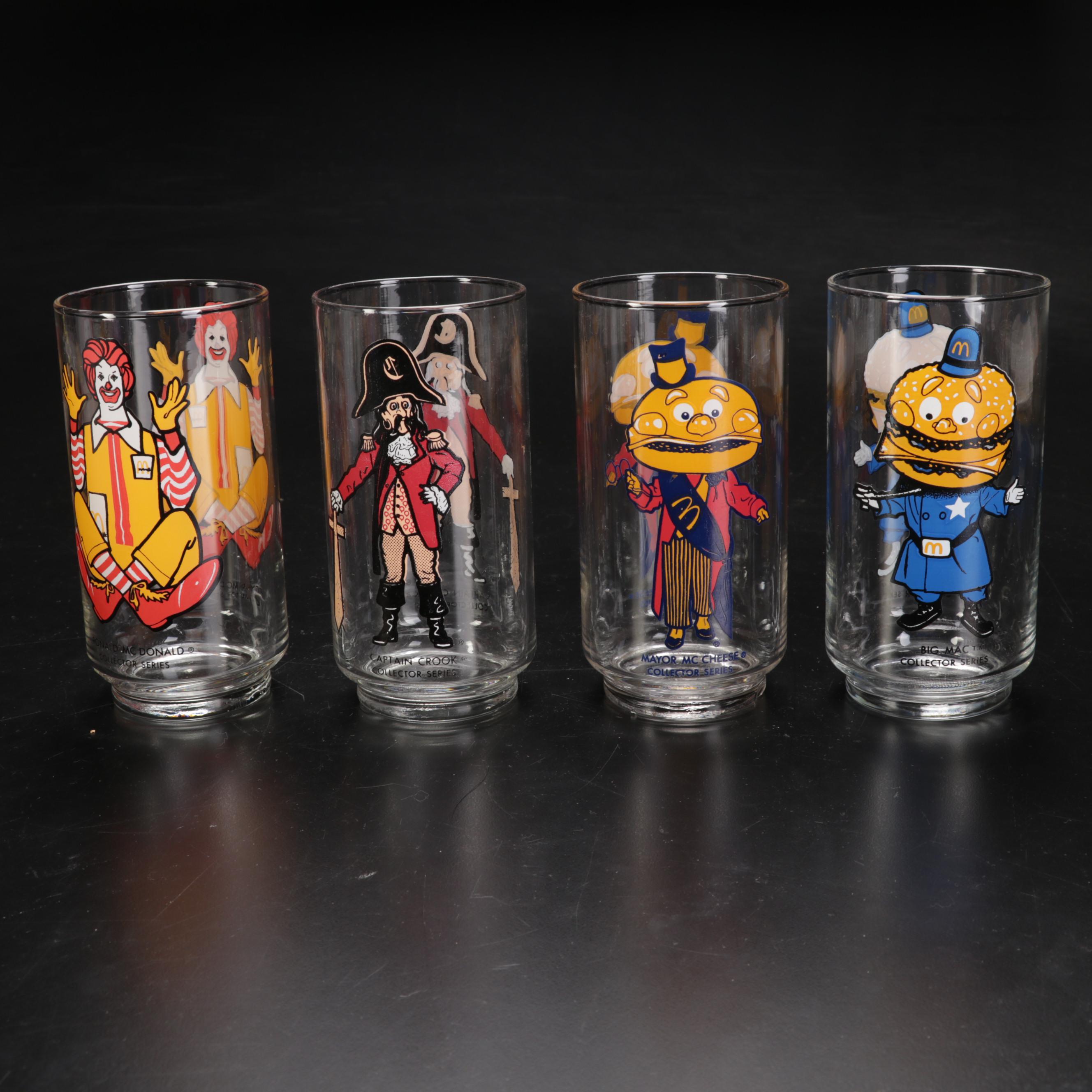 McDonalds Collector Series Glassware Featuring "Grimace", "Hamburglar", and More