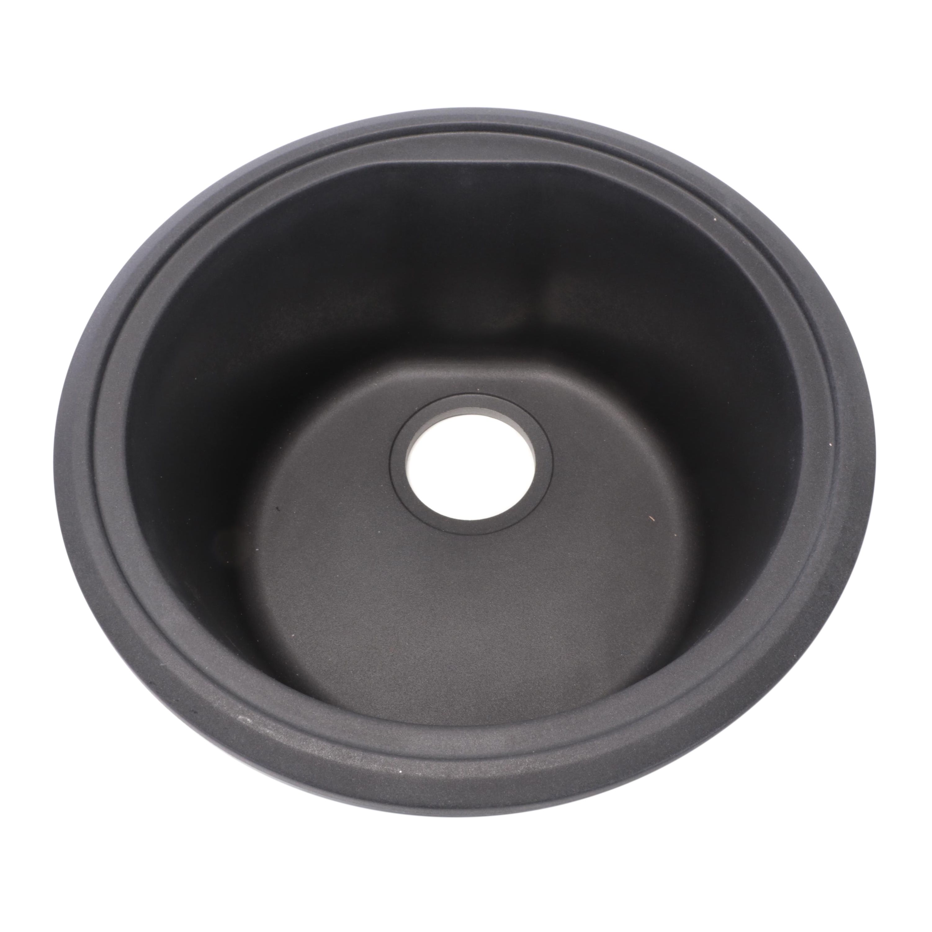 Matte Black Granite Composite Drop-In Round Prep Sink