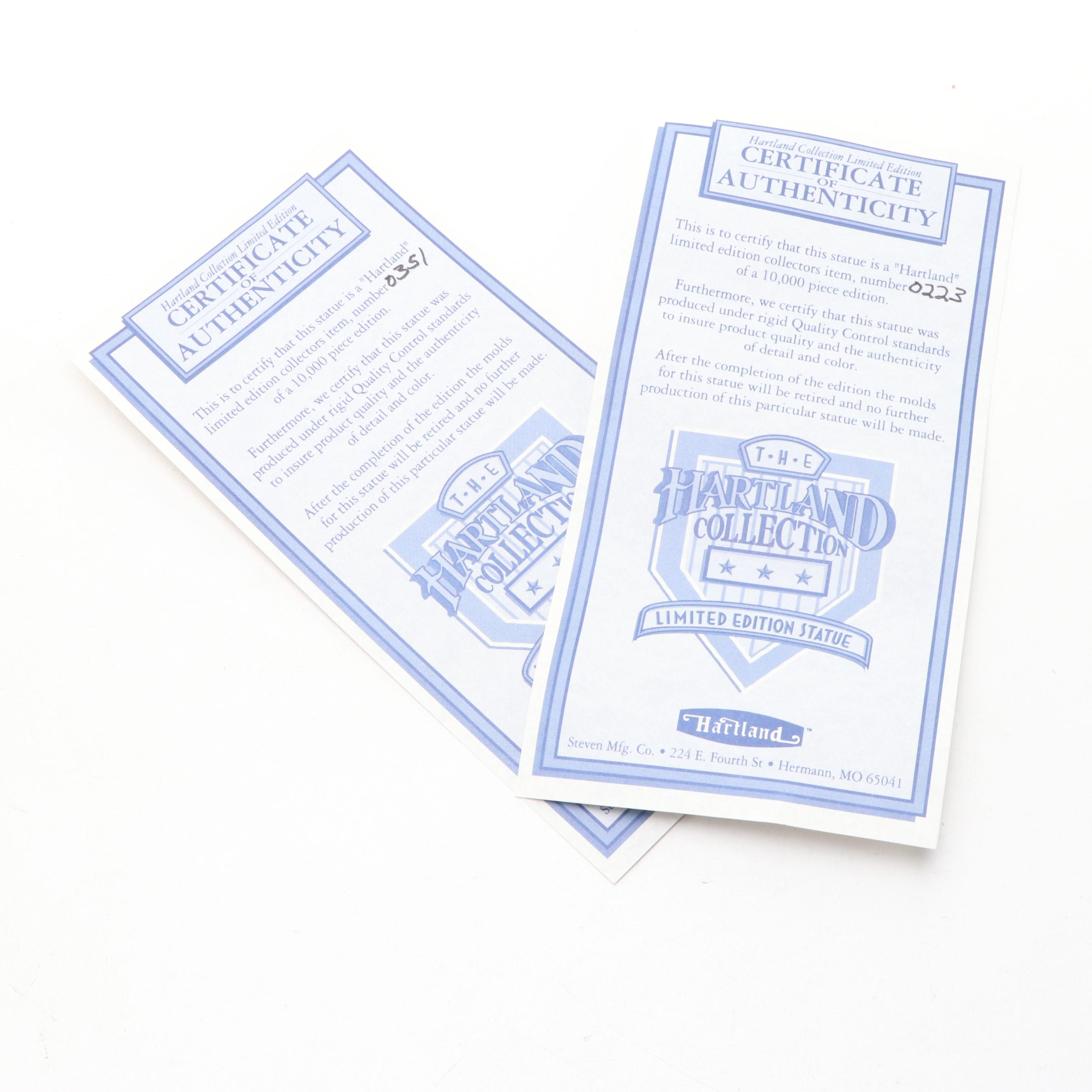 1990 Limited Edition Hartland Cy Young, Honus Wagner Baseball Figures