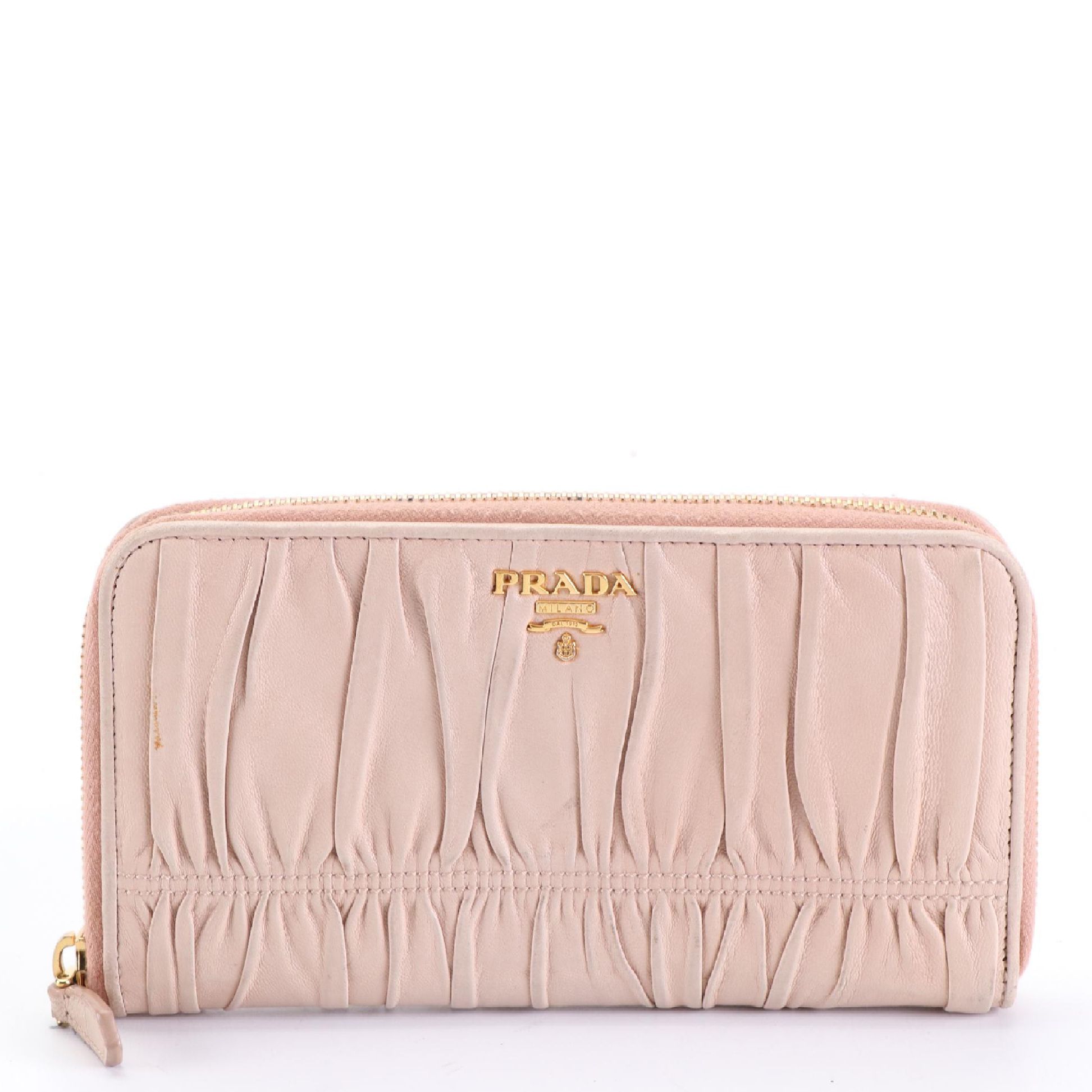 Prada Gauffre Leather Zip Wallet