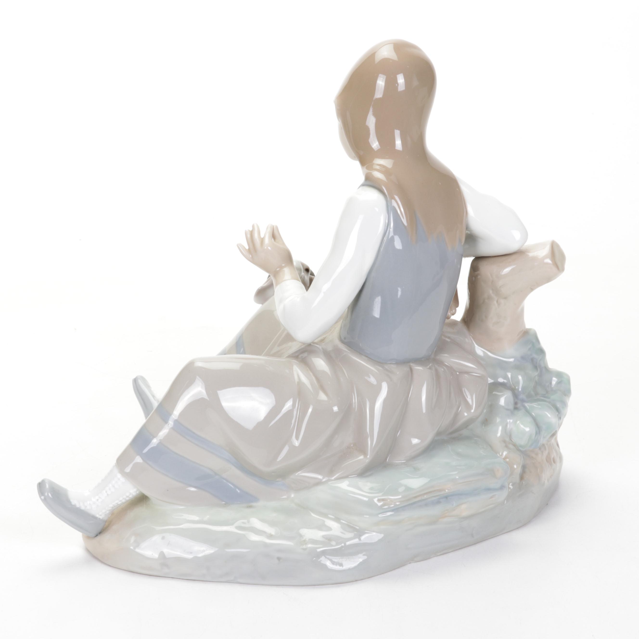 Lladro "Girl With Goat" Porcelain Figurine