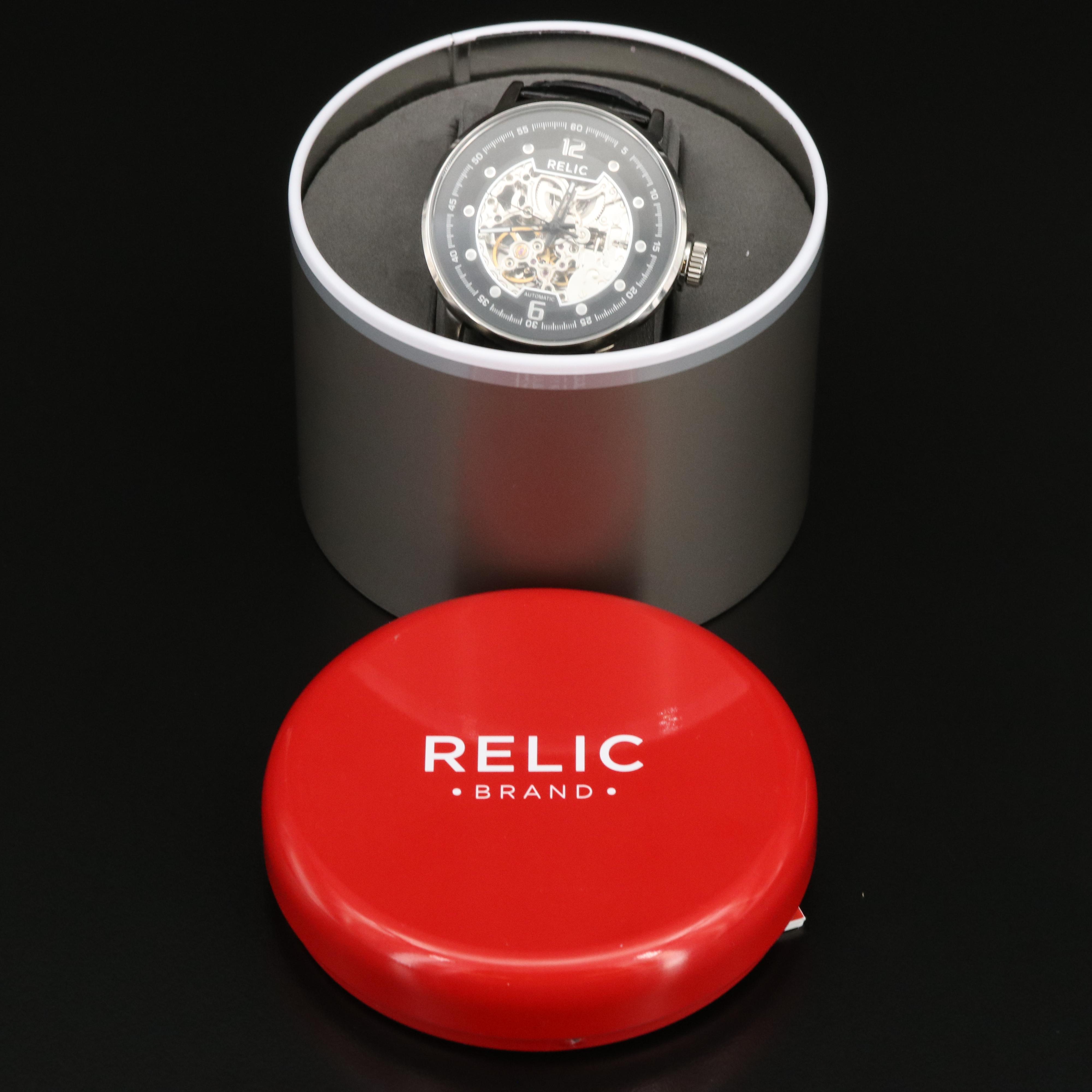 Relic by Fossil Damon Skeleton Dial Stainless Steel Watch