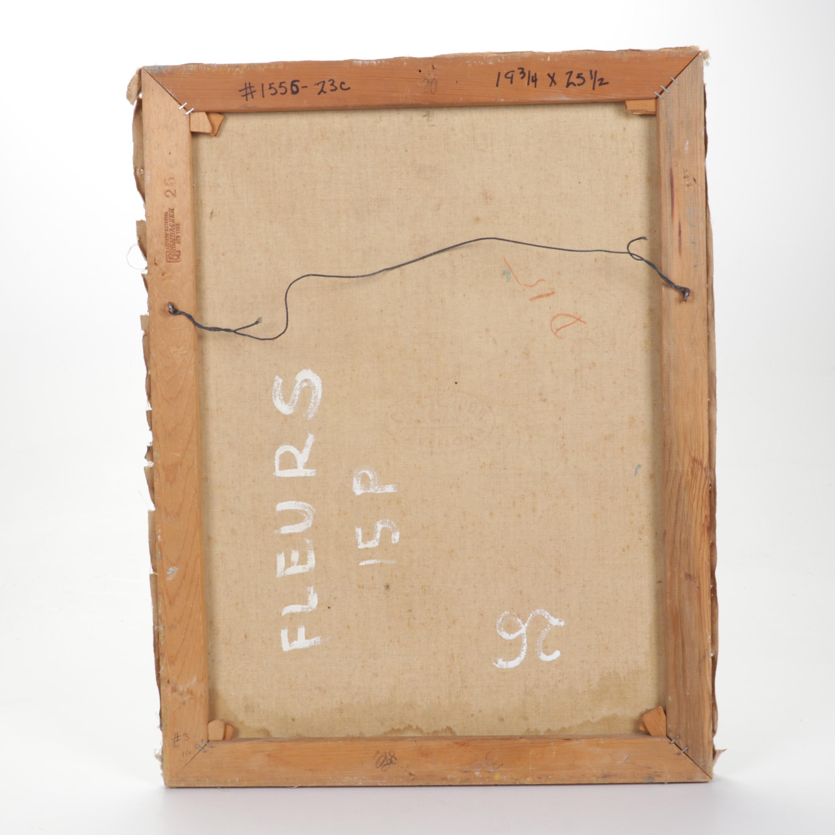 Jean Volang Still Life Oil Painting "Fleurs"