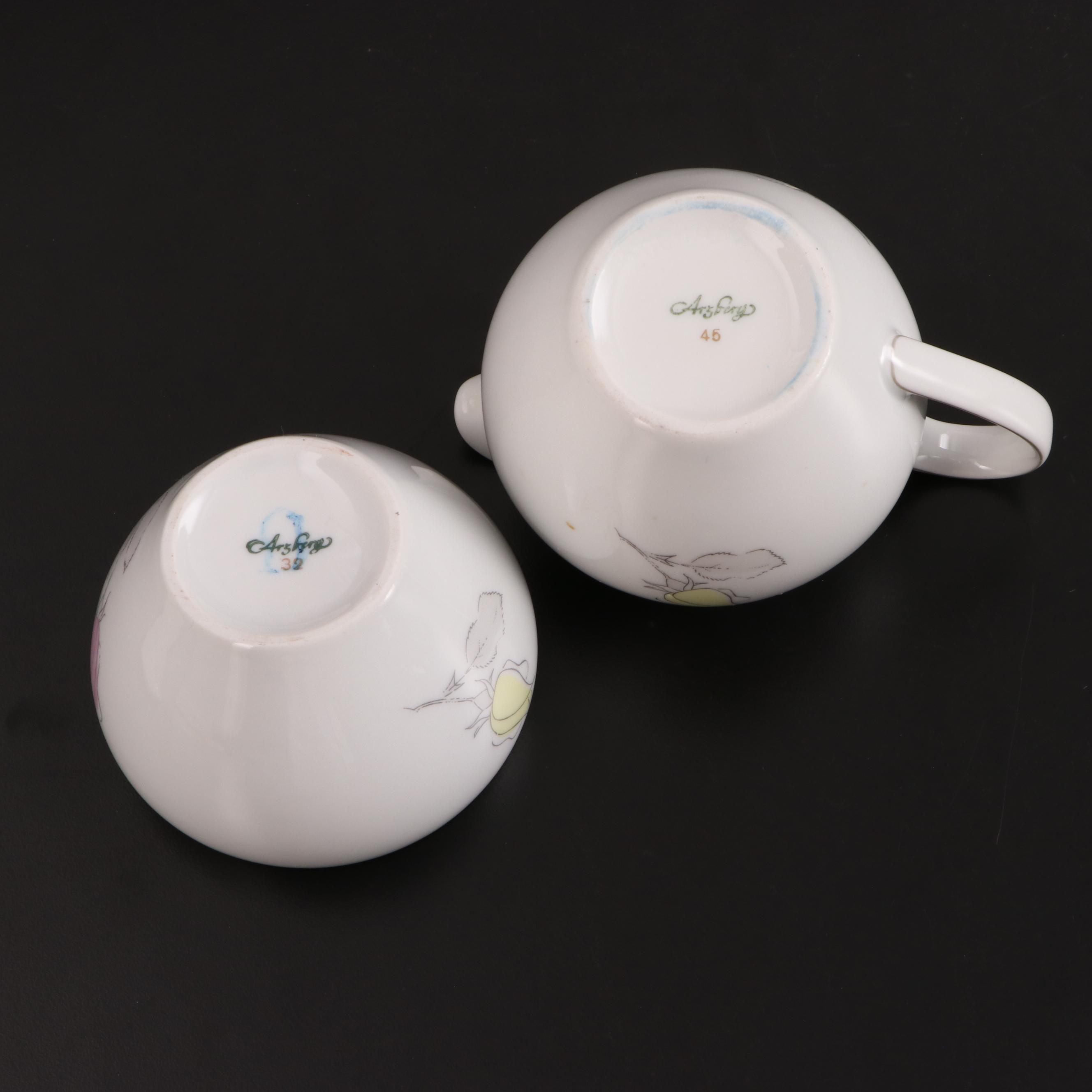 Arzberg Floral Porcelain Tea Set, Mid-20th Century