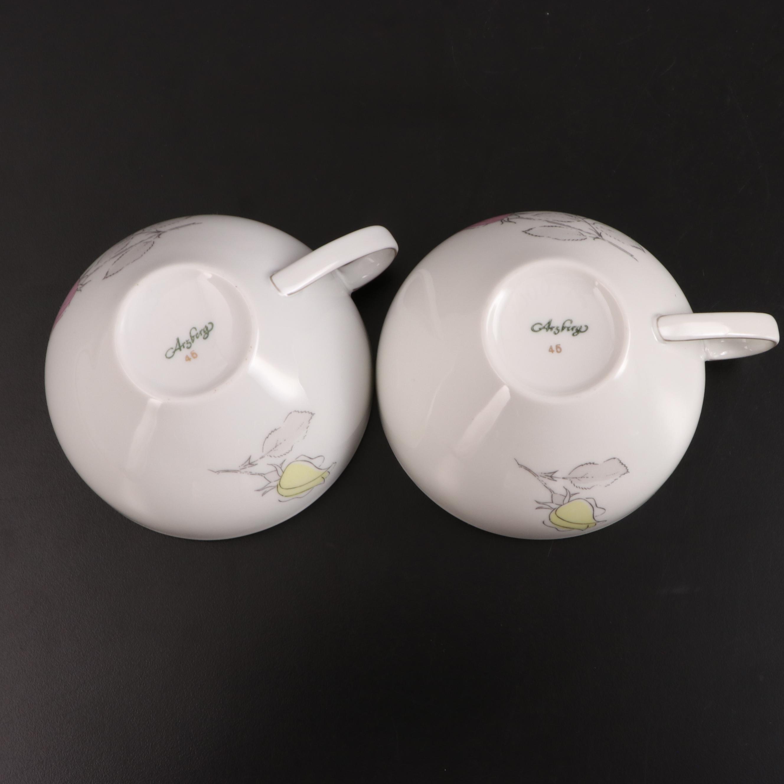 Arzberg Floral Porcelain Tea Set, Mid-20th Century