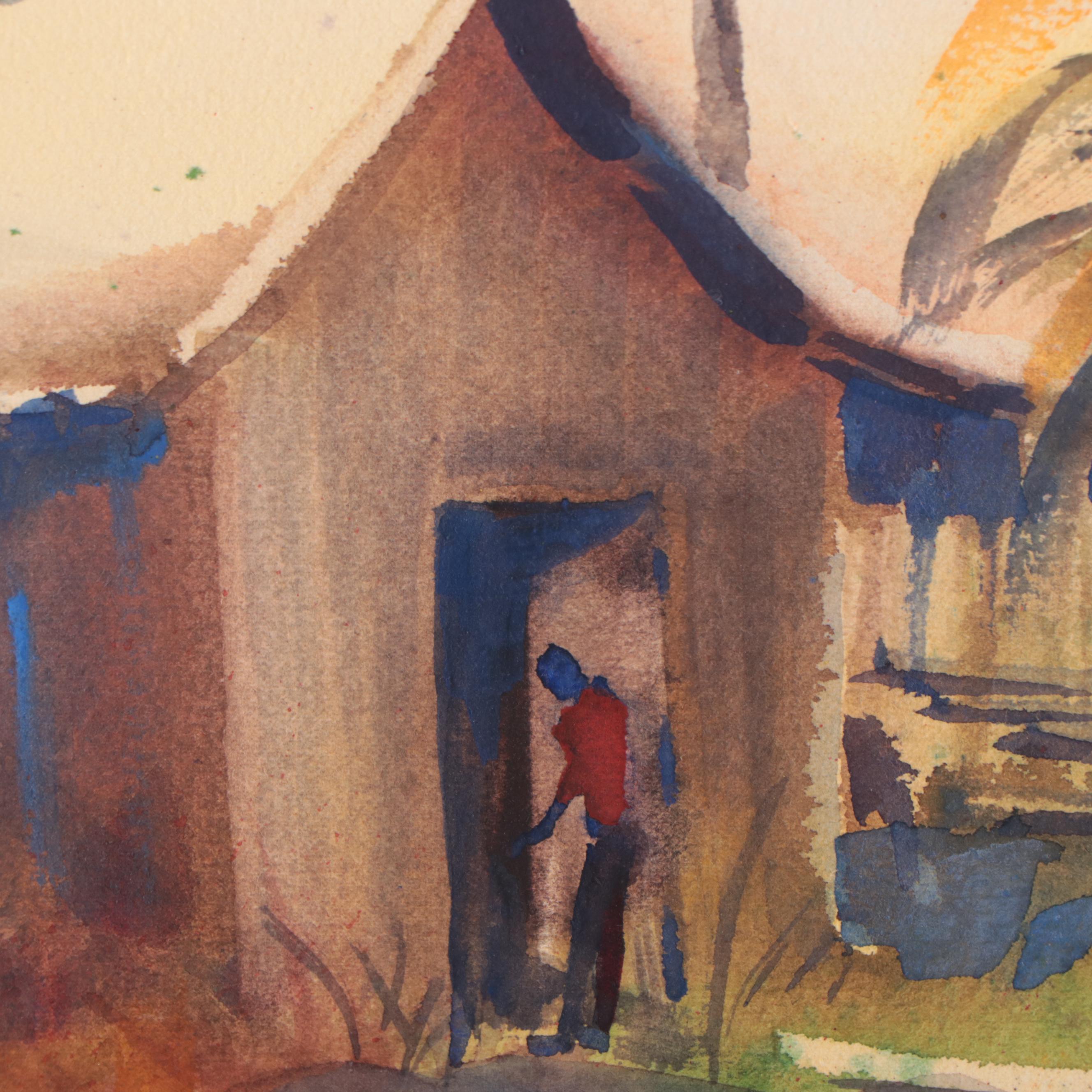 Henry Martin Gasser Watercolor Painting of Homestead