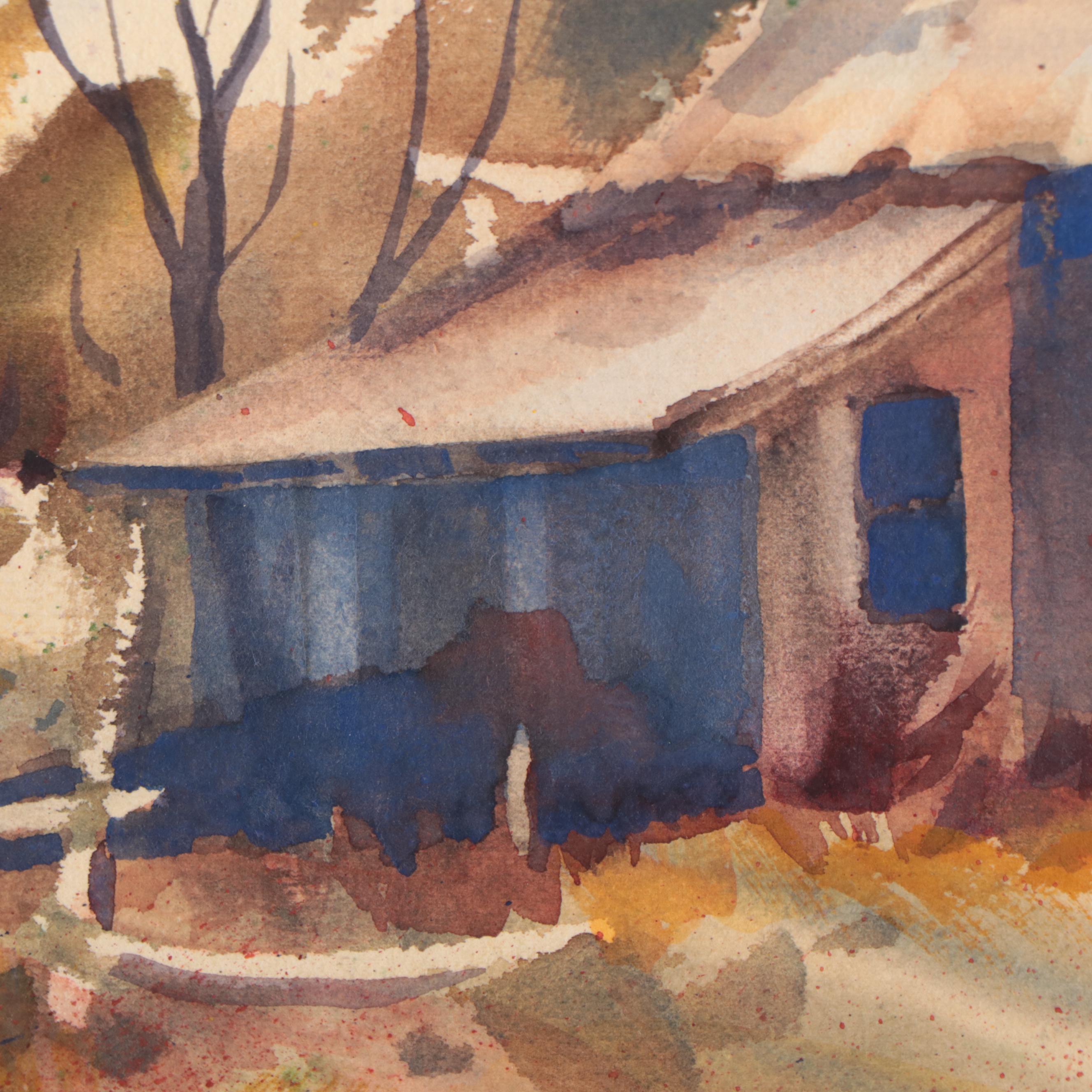 Henry Martin Gasser Watercolor Painting of Homestead