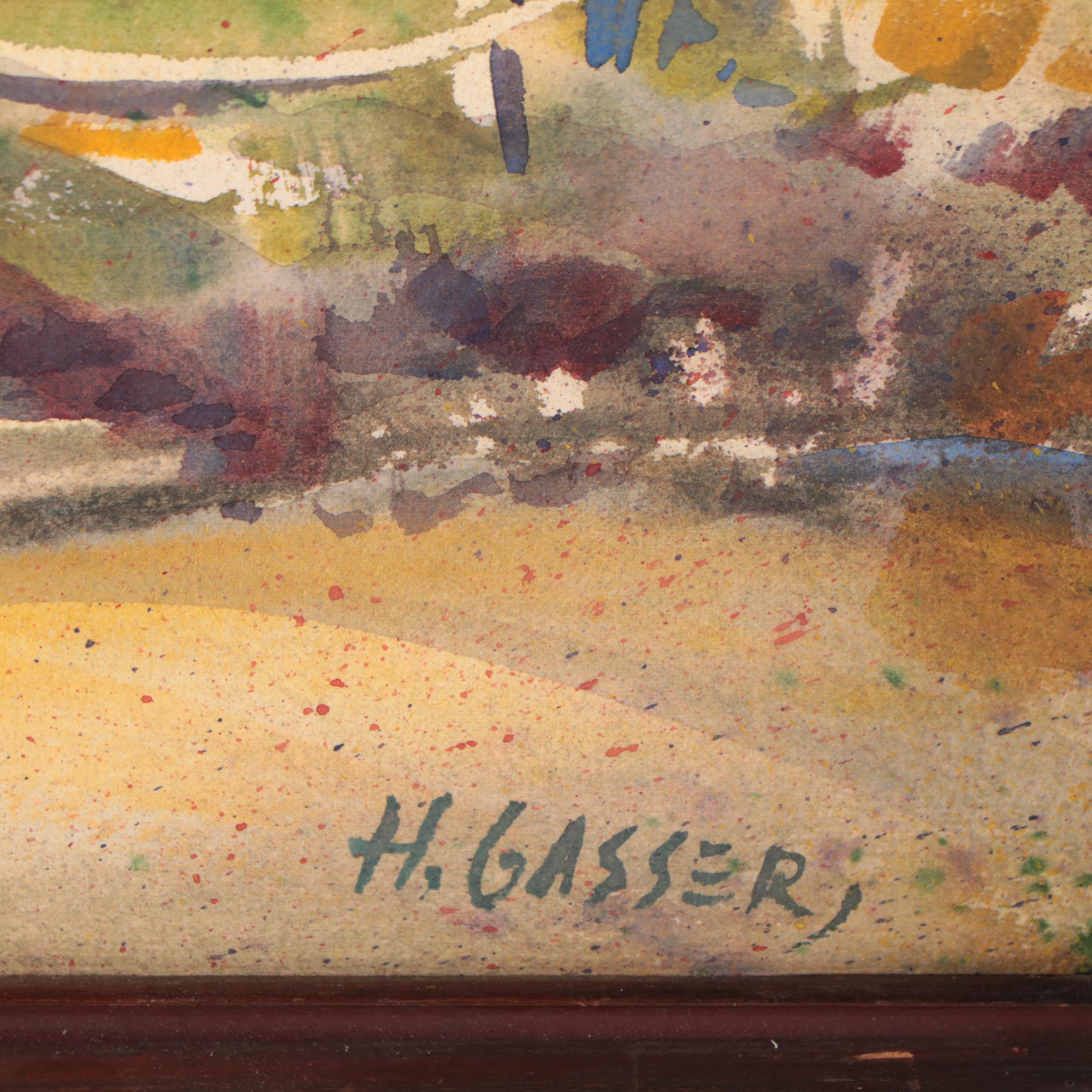 Henry Martin Gasser Watercolor Painting of Homestead