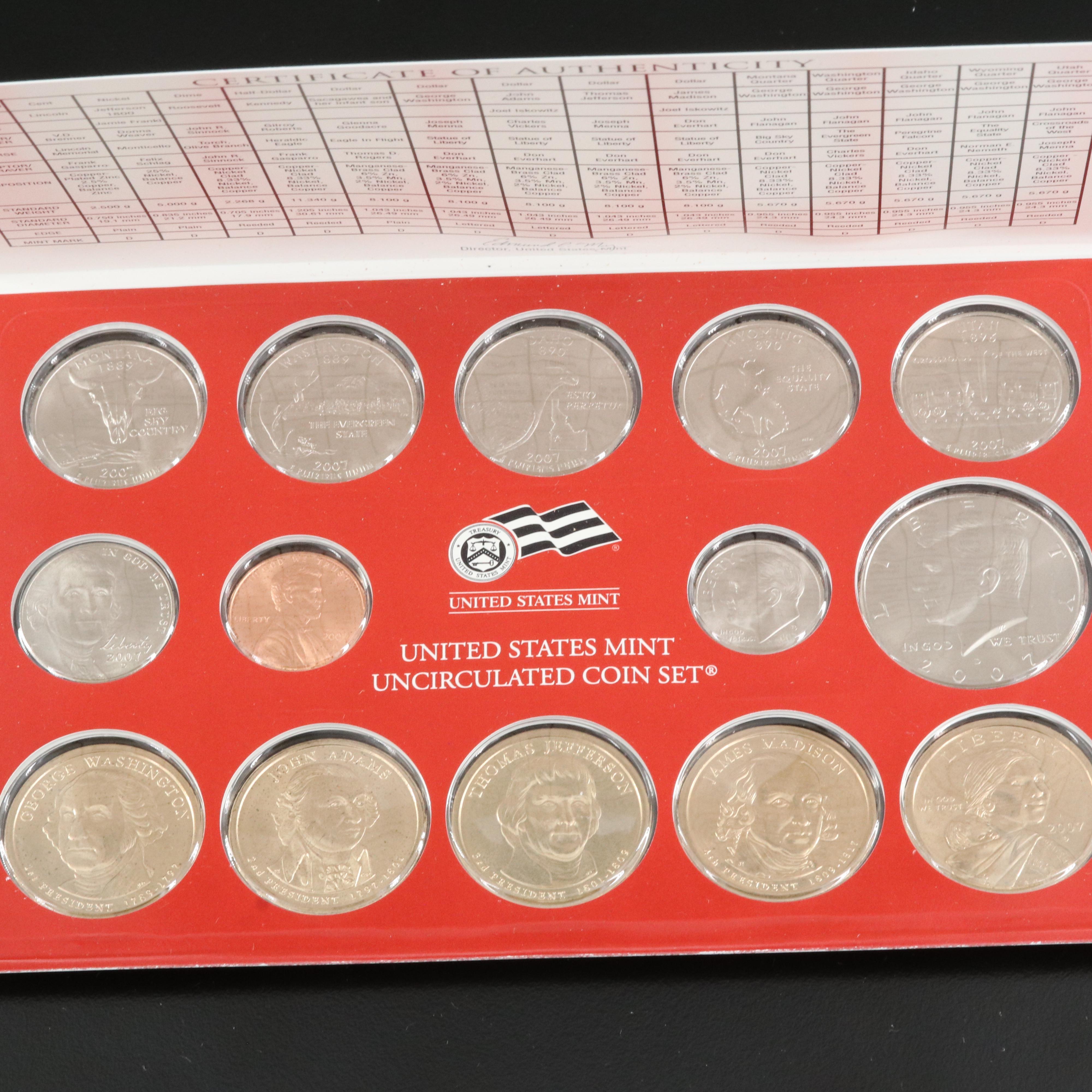 Six U.S. Mint Uncirculated Sets