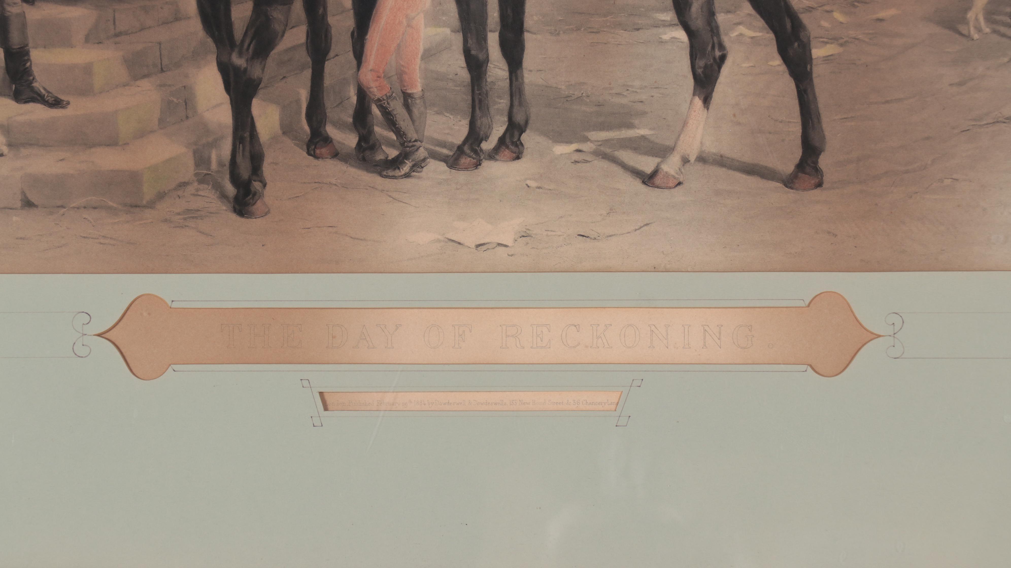 Engraving After Samuel Edmund Waller "The Day of Reckoning," 1884