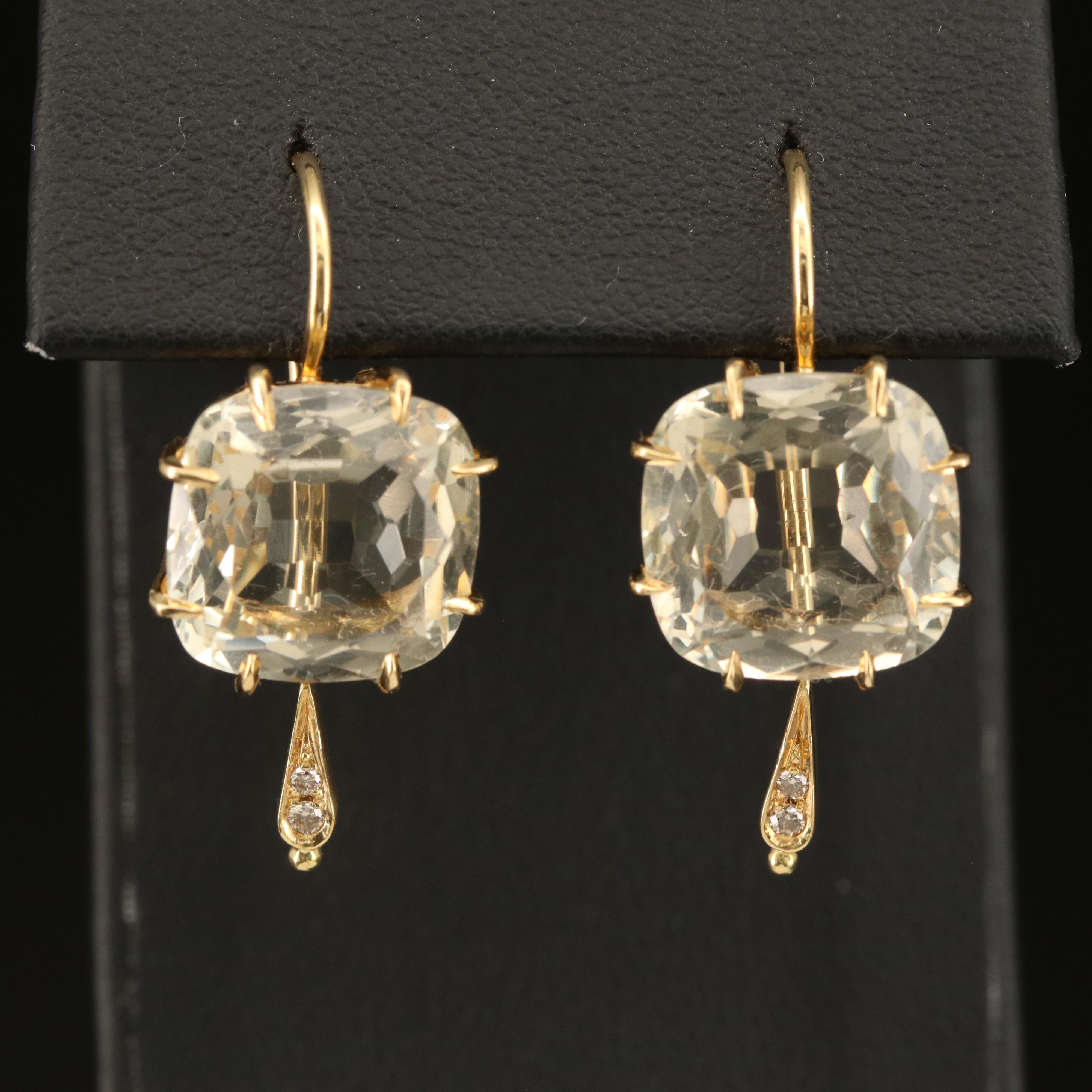 H. Stern 18K Citrine and Diamond Moonlight Earrings