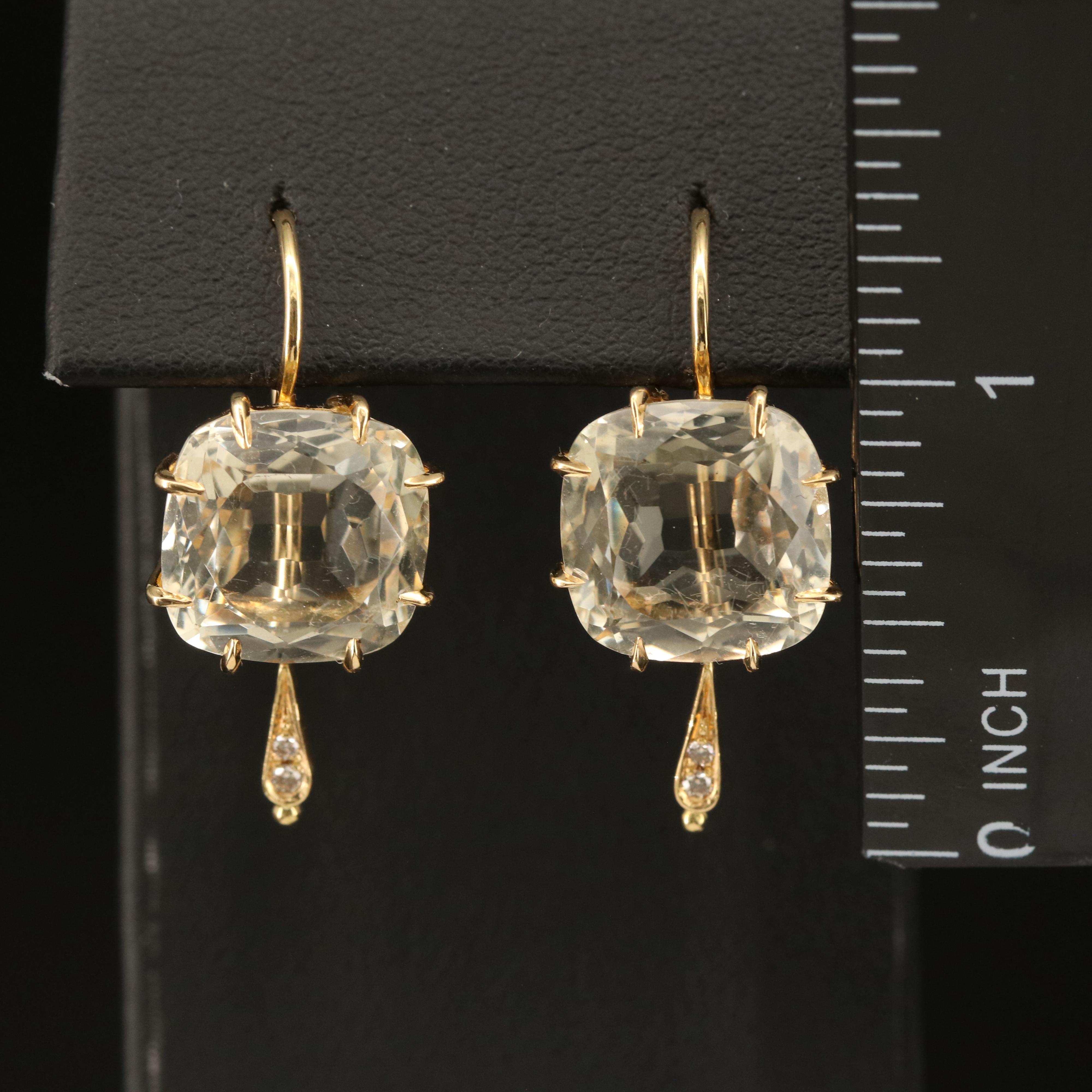 H. Stern 18K Citrine and Diamond Moonlight Earrings