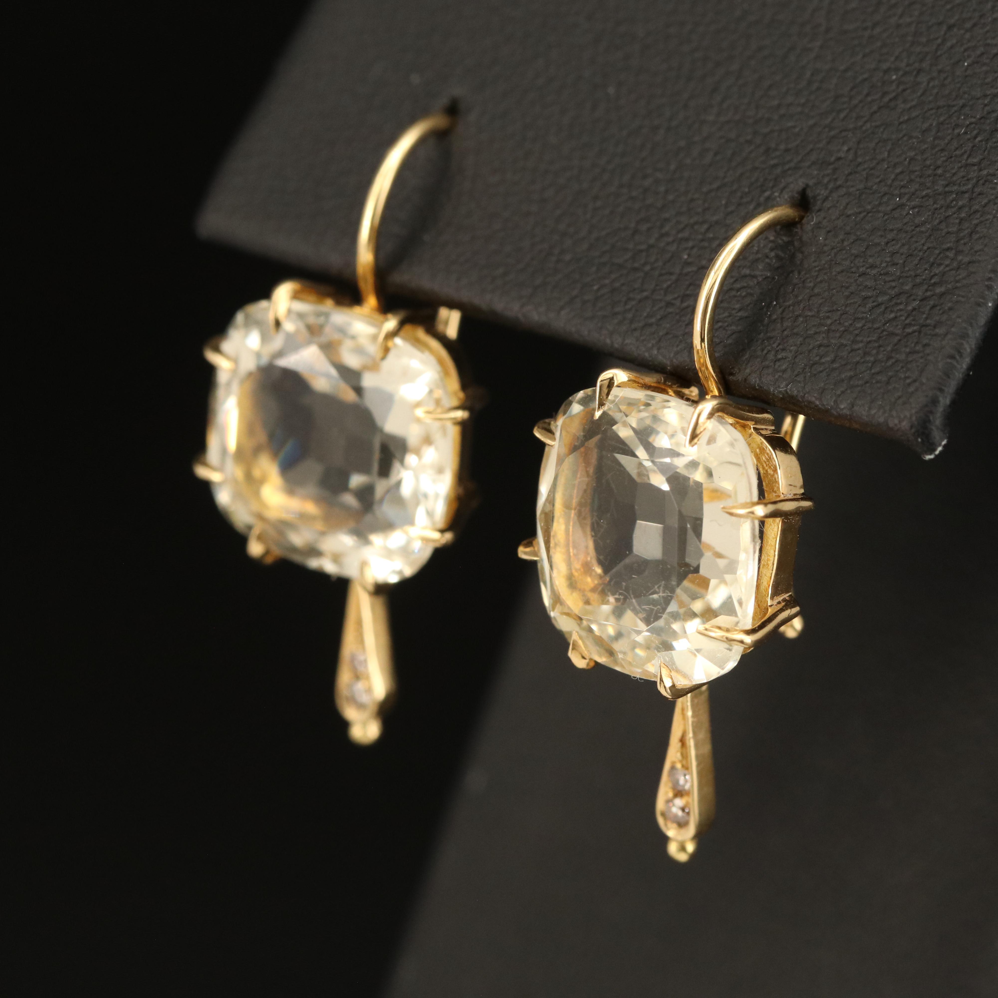 H. Stern 18K Citrine and Diamond Moonlight Earrings