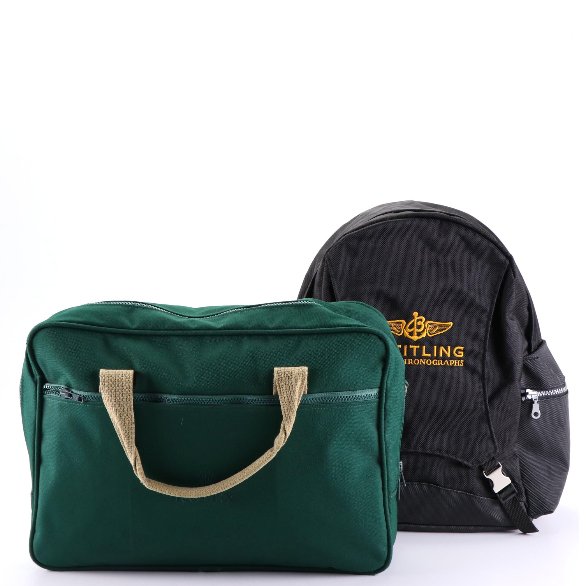 Breitling Swiss Chronograph Backpack and Rolex Promotional Briefcase