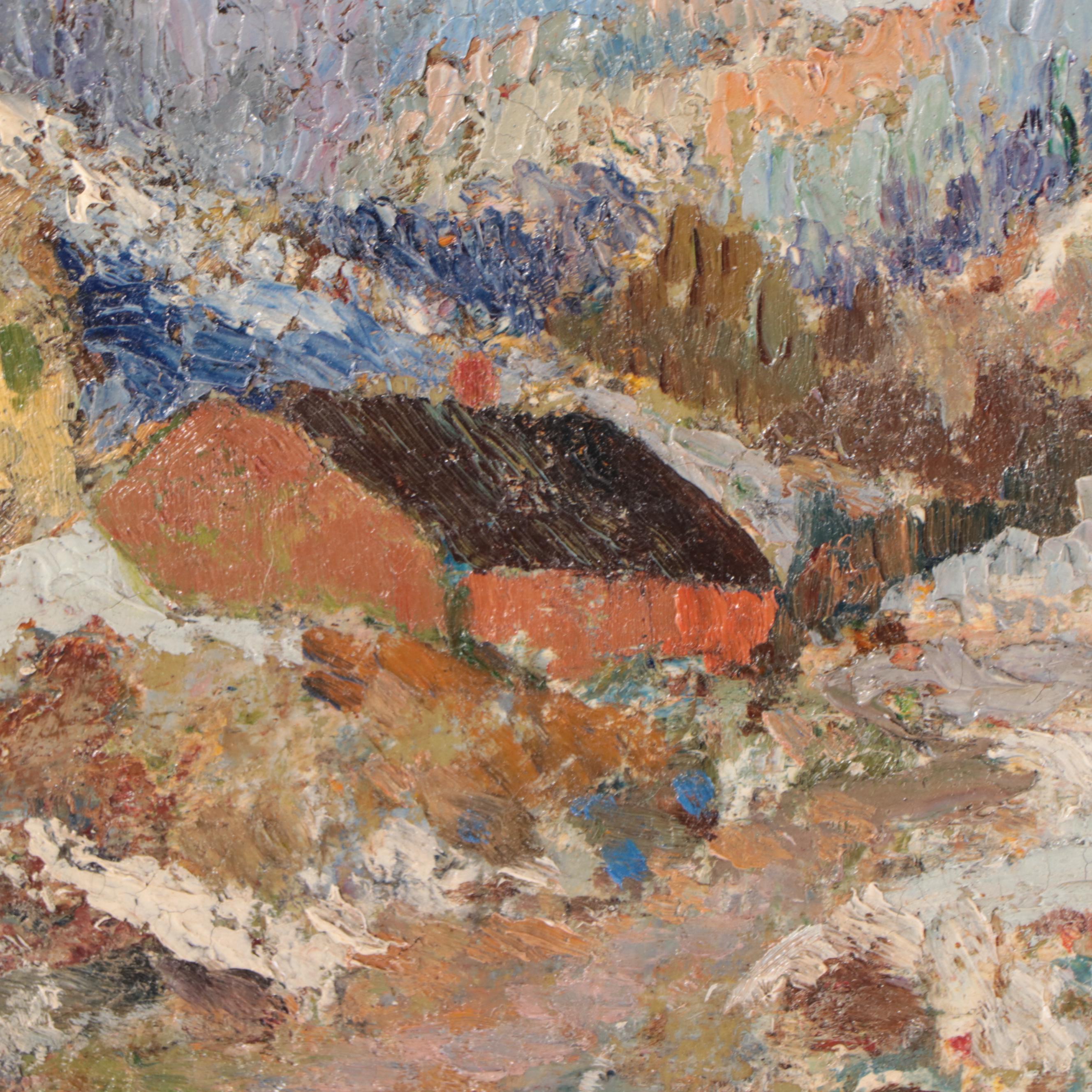 John Dwyer Landscape Oil Painting of Cabin