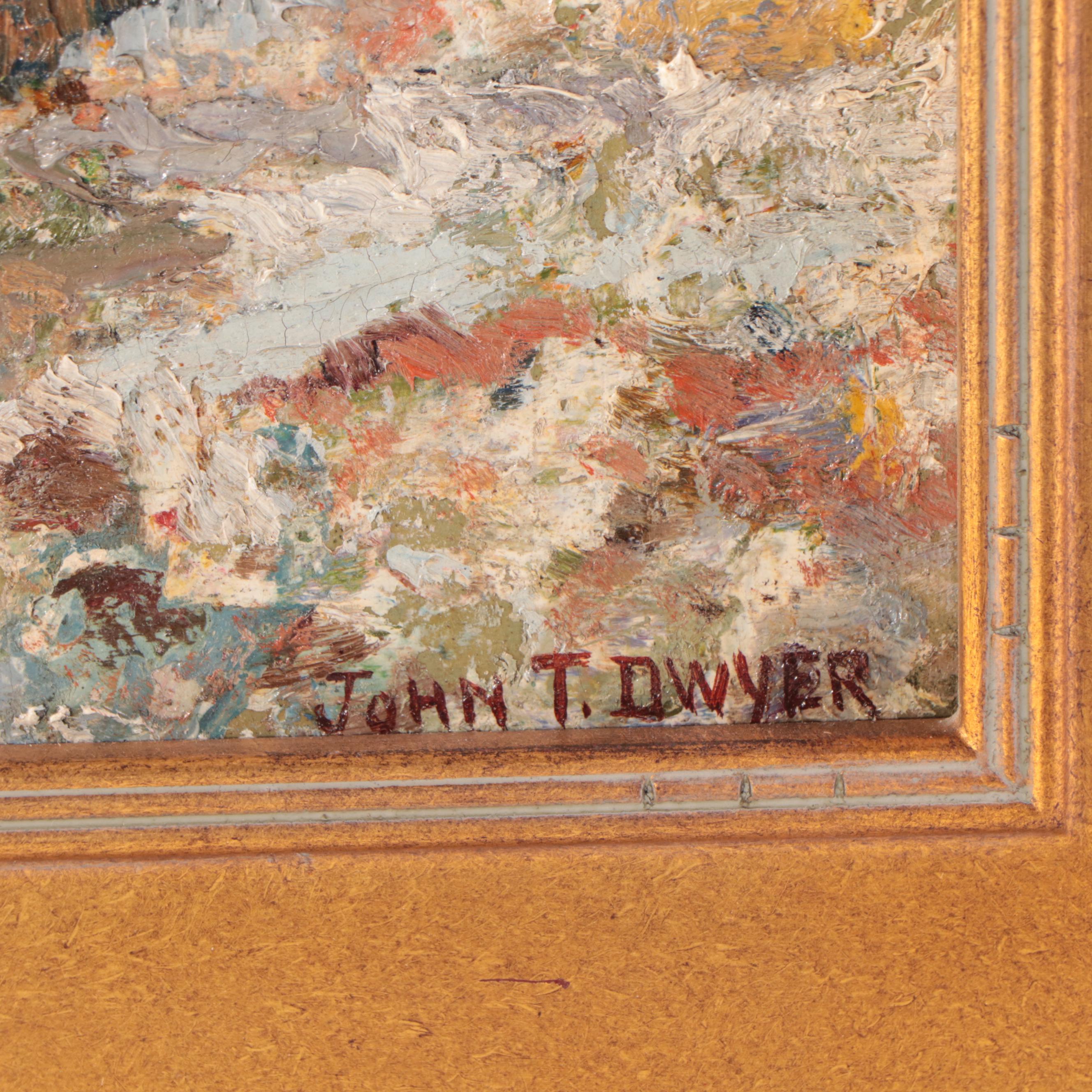 John Dwyer Landscape Oil Painting of Cabin