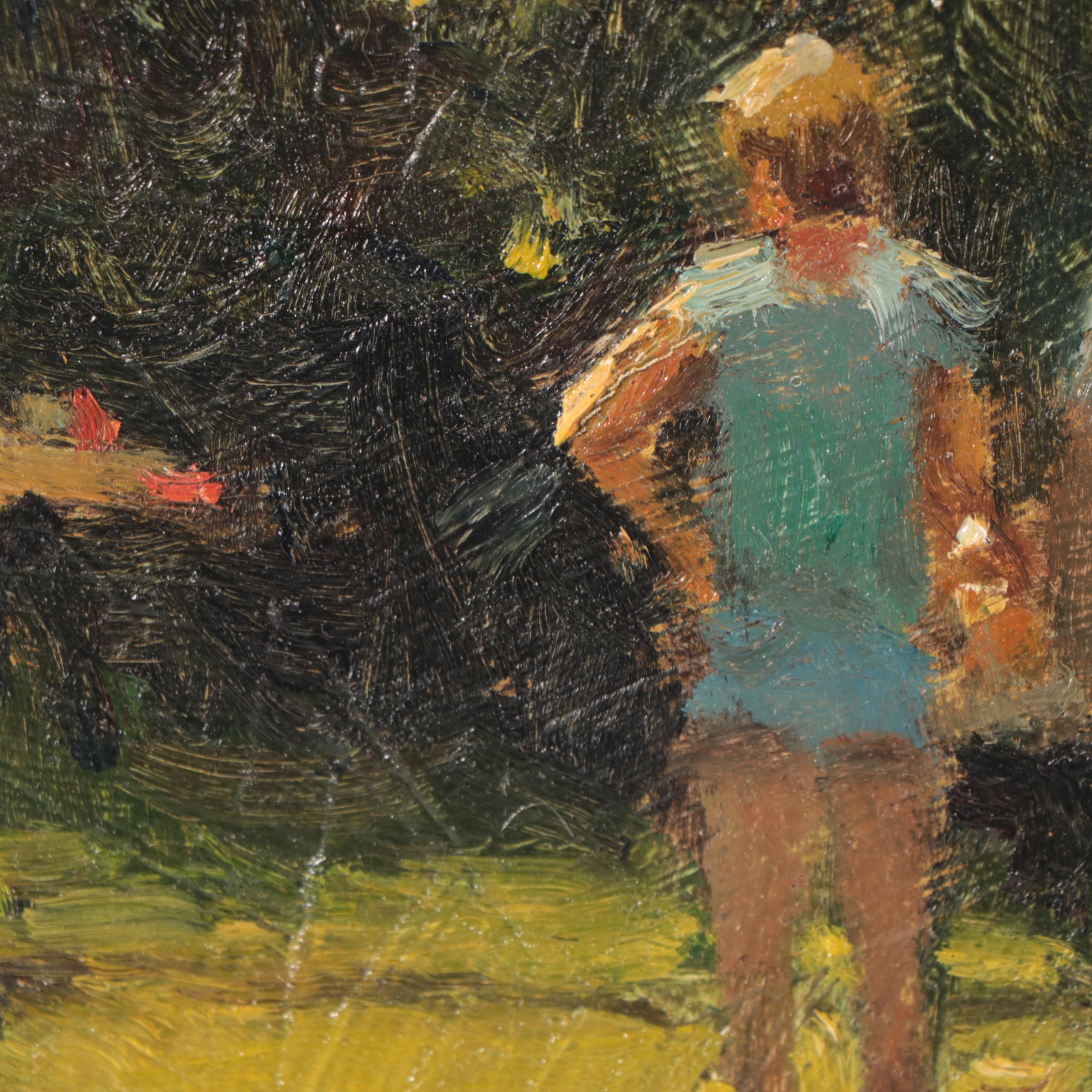 Richard Stalter Figural Landscape Oil Painting