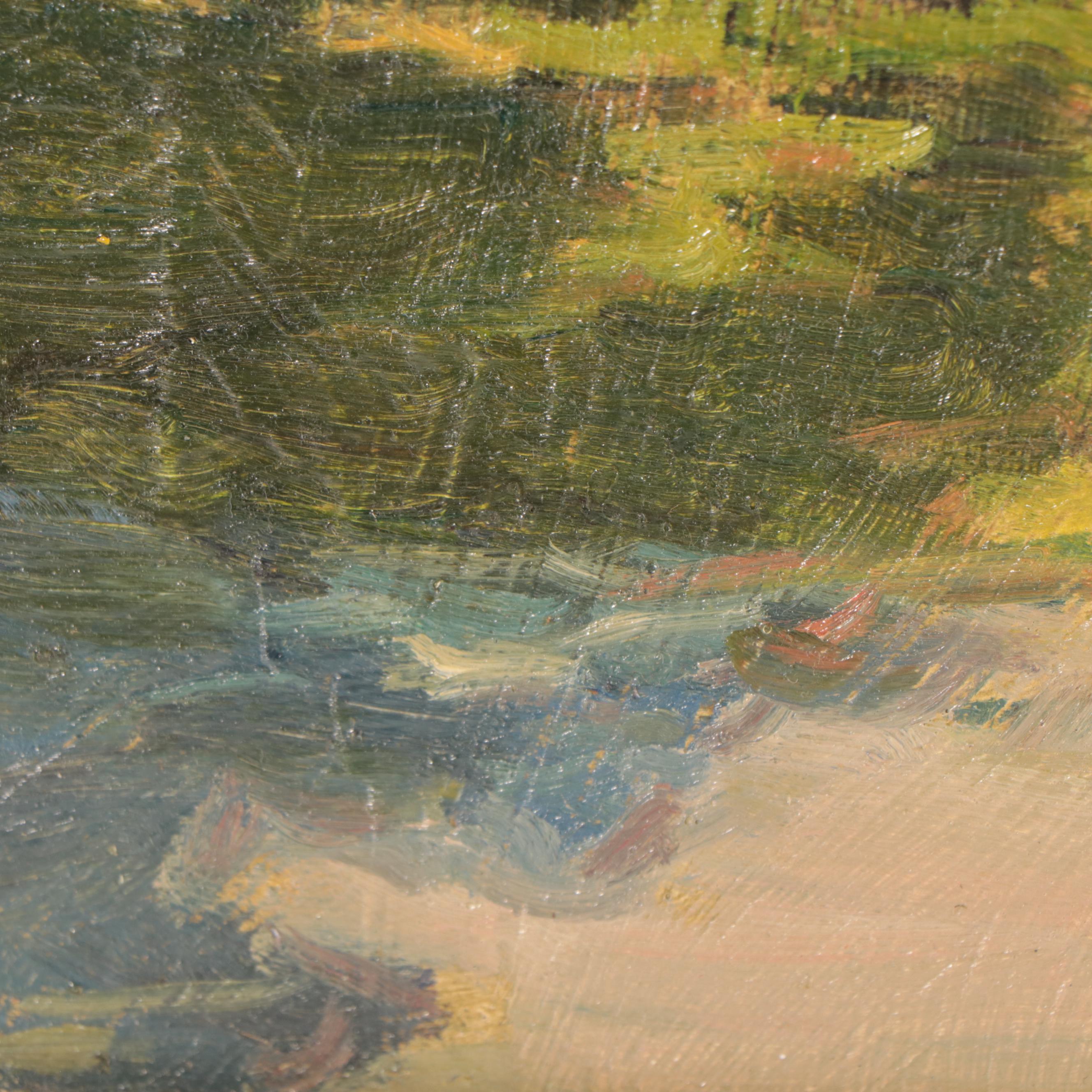 Richard Stalter Figural Landscape Oil Painting