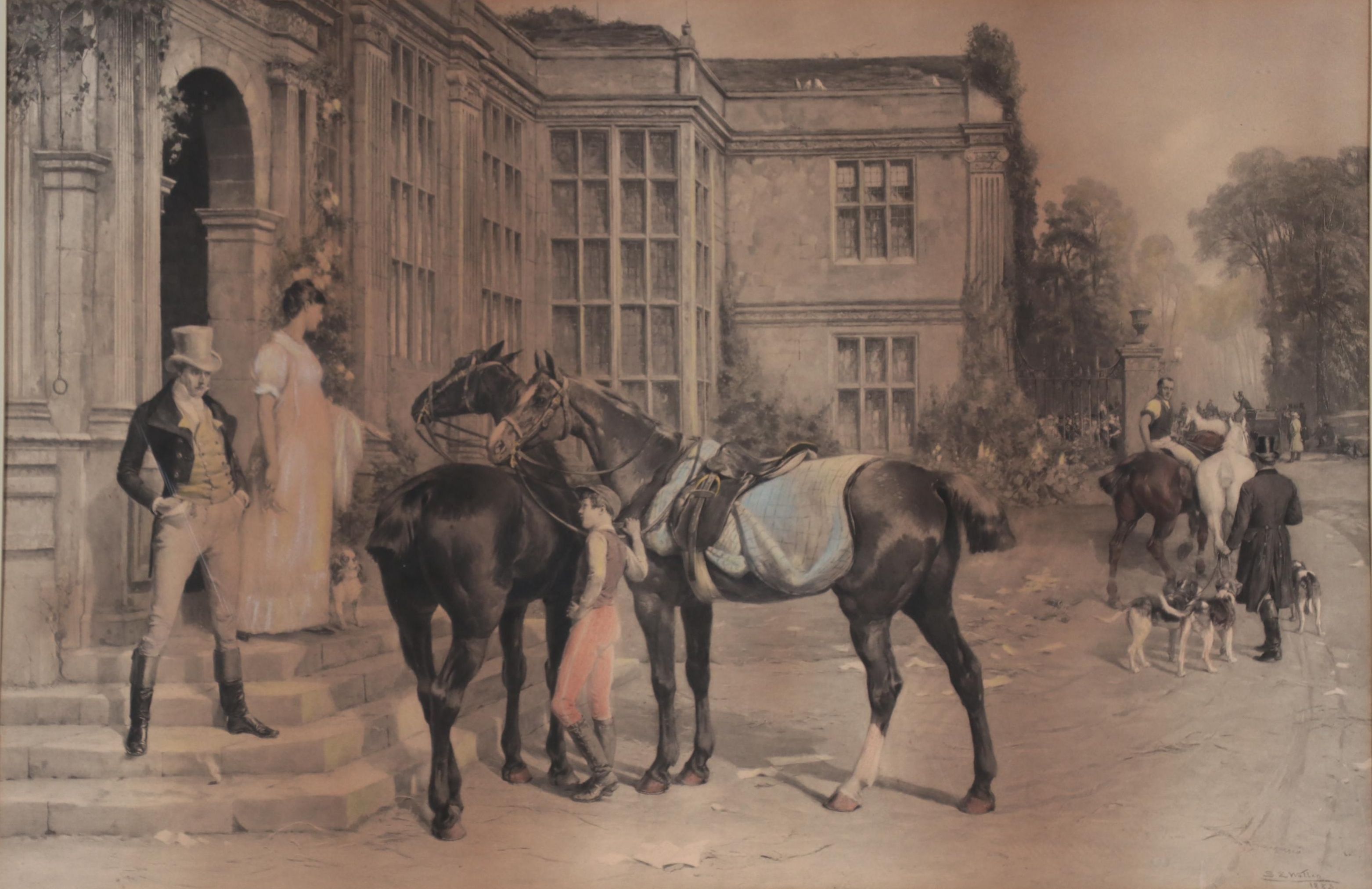 Engraving After Samuel Edmund Waller "The Day of Reckoning," 1884