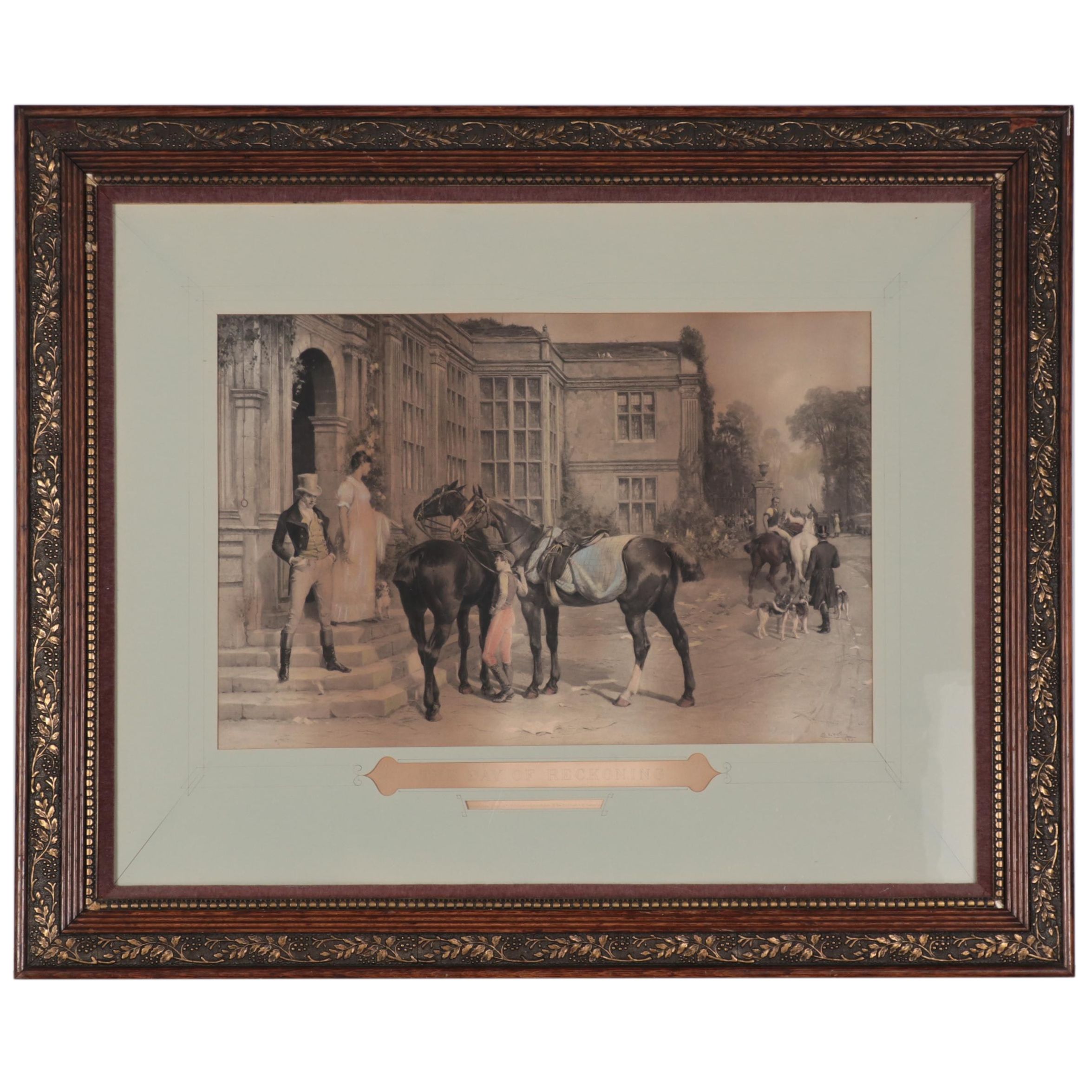 Engraving After Samuel Edmund Waller "The Day of Reckoning," 1884