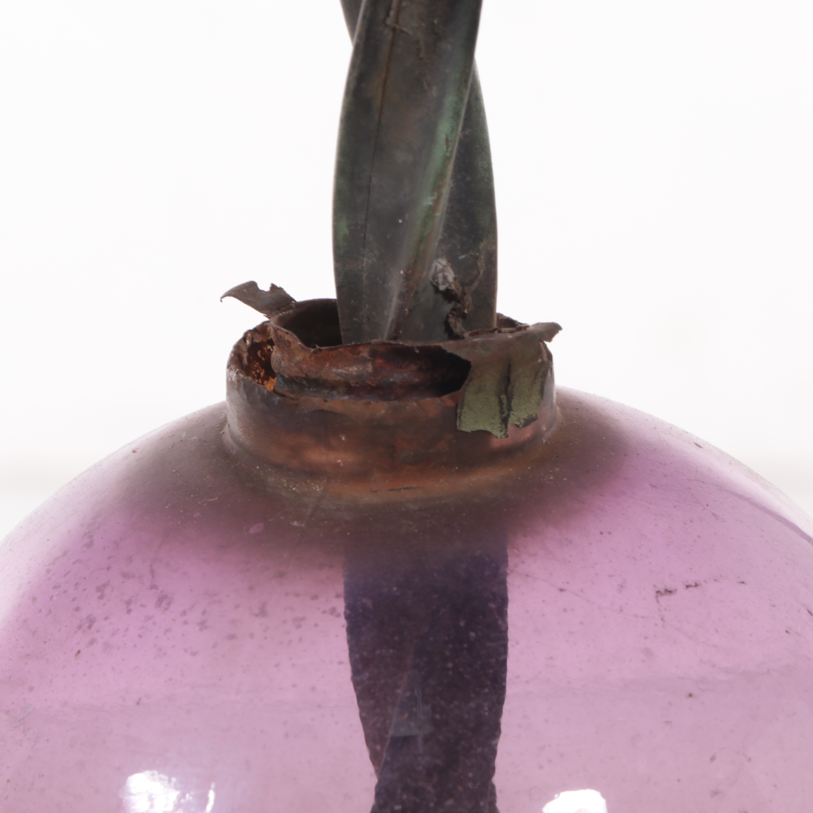 Victorian Metal and Glass Lightning Rod with Display Stand