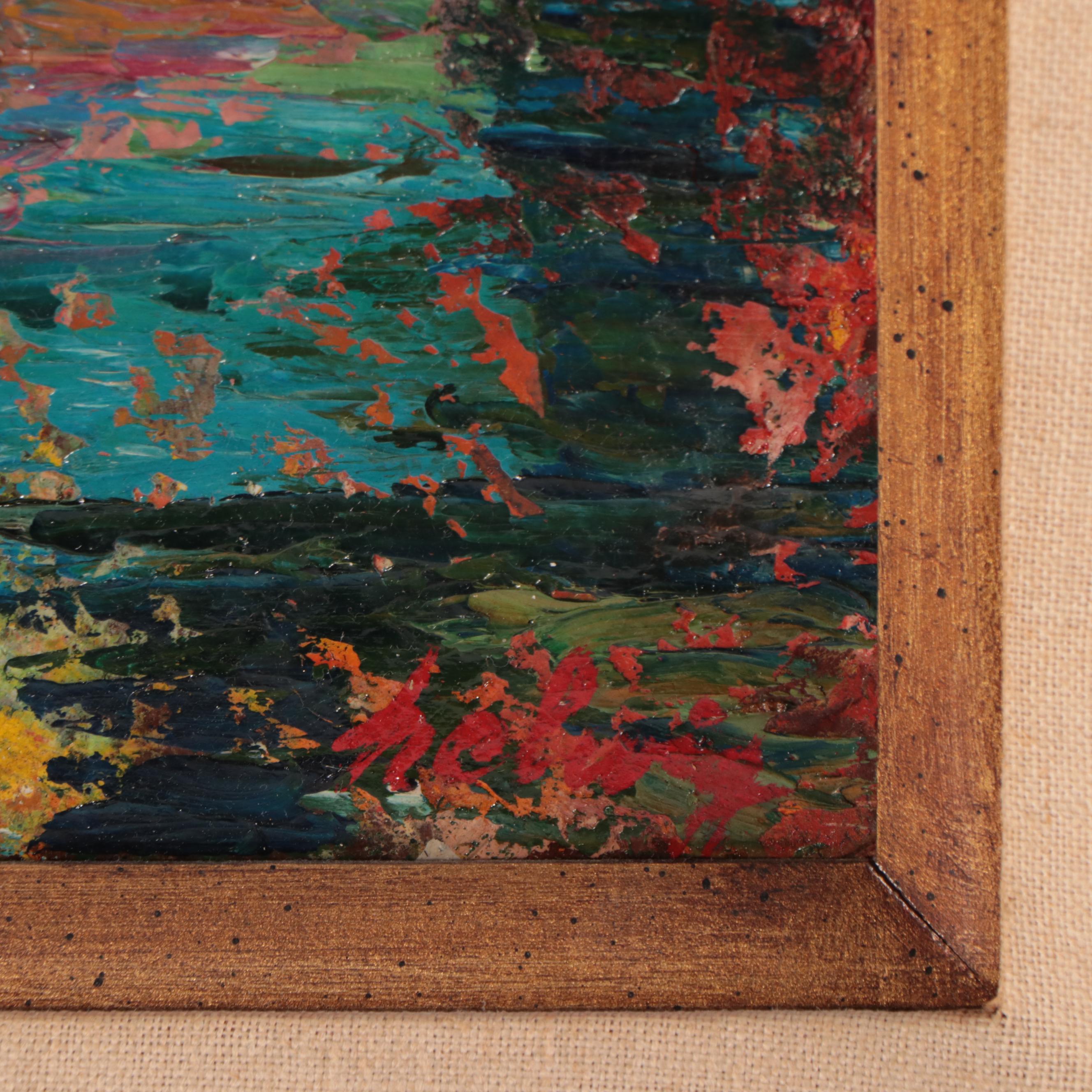 Arthur Helwig Oil Painting of Boats, Mid-20th Century