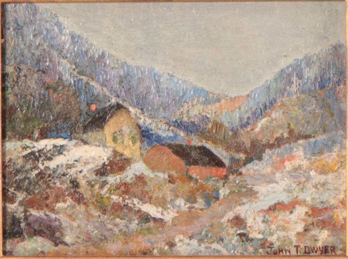 John Dwyer Landscape Oil Painting of Cabin