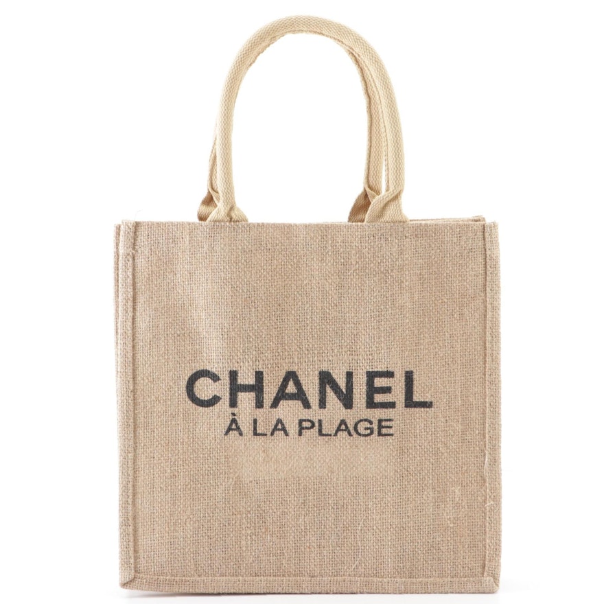 Chanel Á La Plage Promotional Tote Bag in Burlap