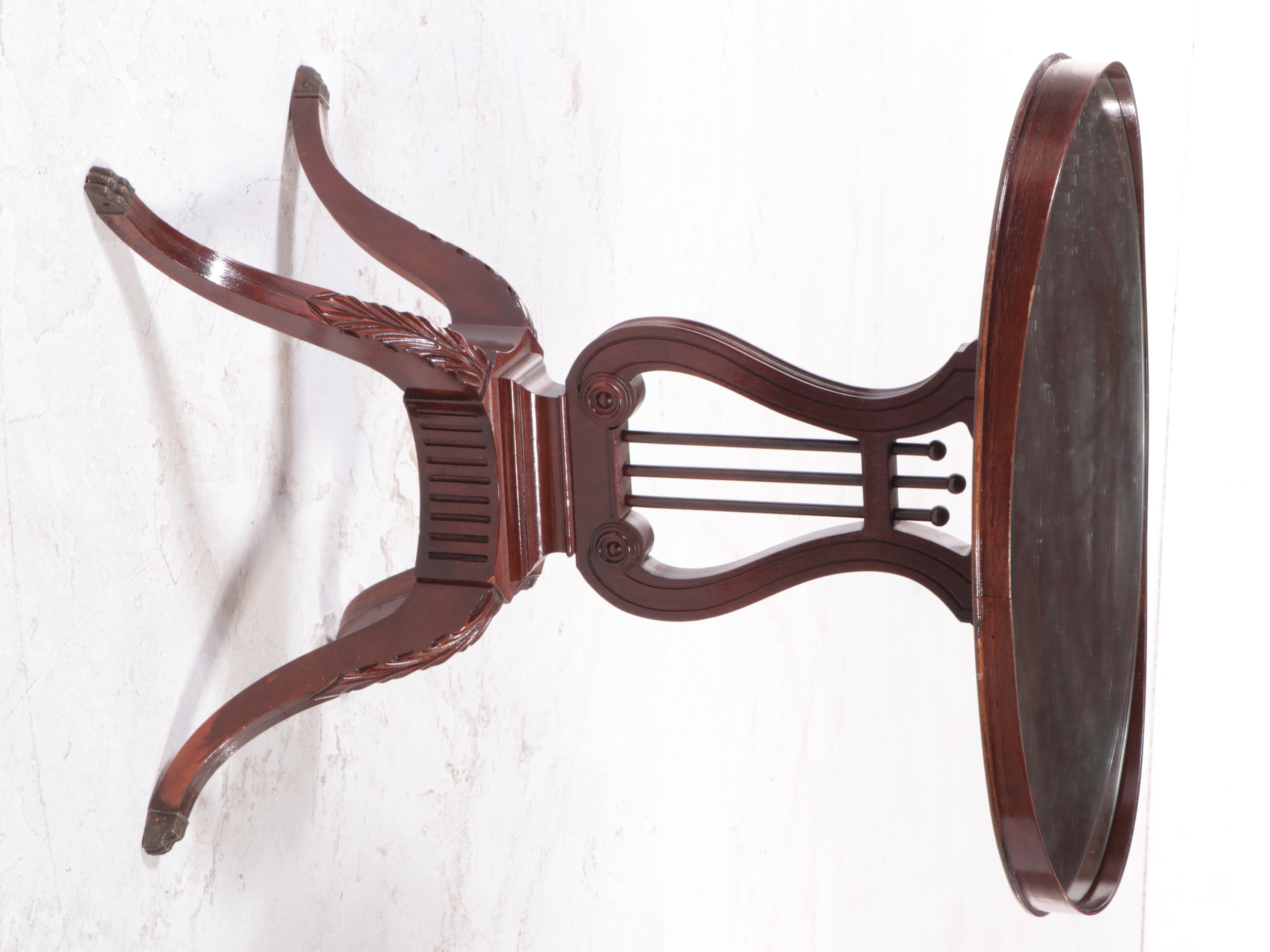 Mersman Classical Style Mahogany Lyre-Base Side Table, 20th Century