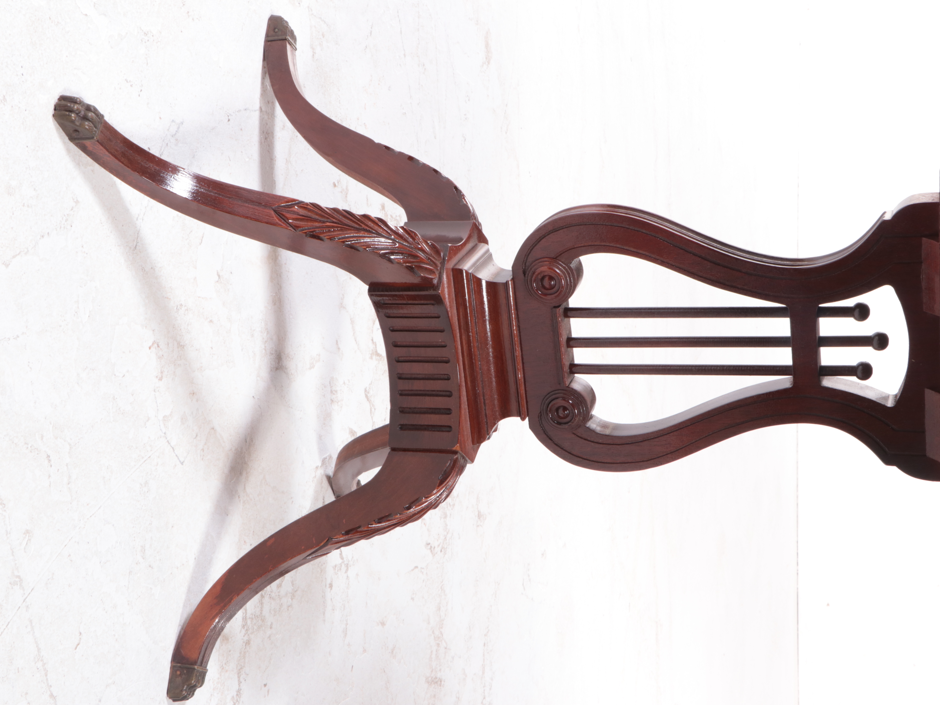 Mersman Classical Style Mahogany Lyre-Base Side Table, 20th Century