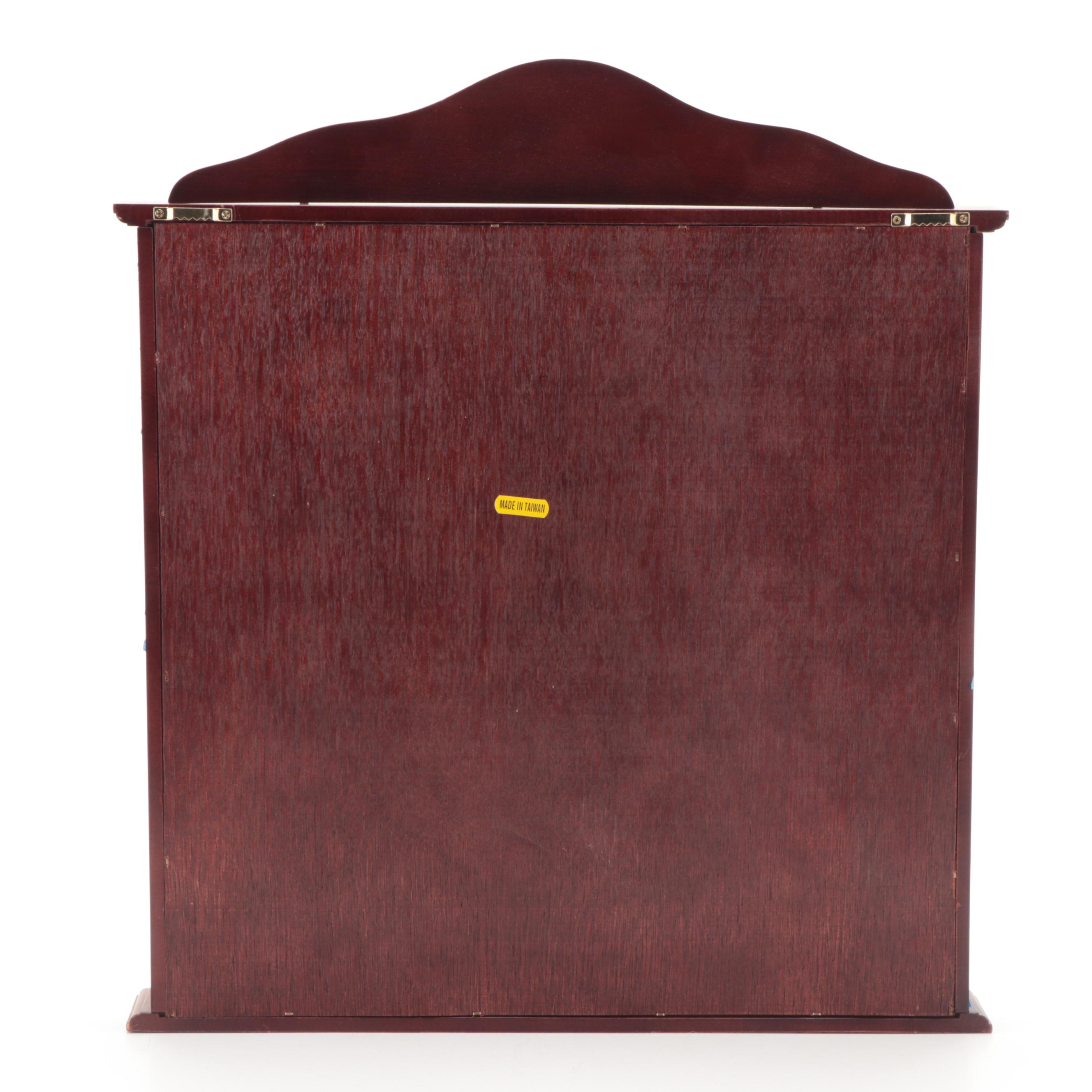 Collection of Novelty and Souvenir Golf Balls in Wood Display Case