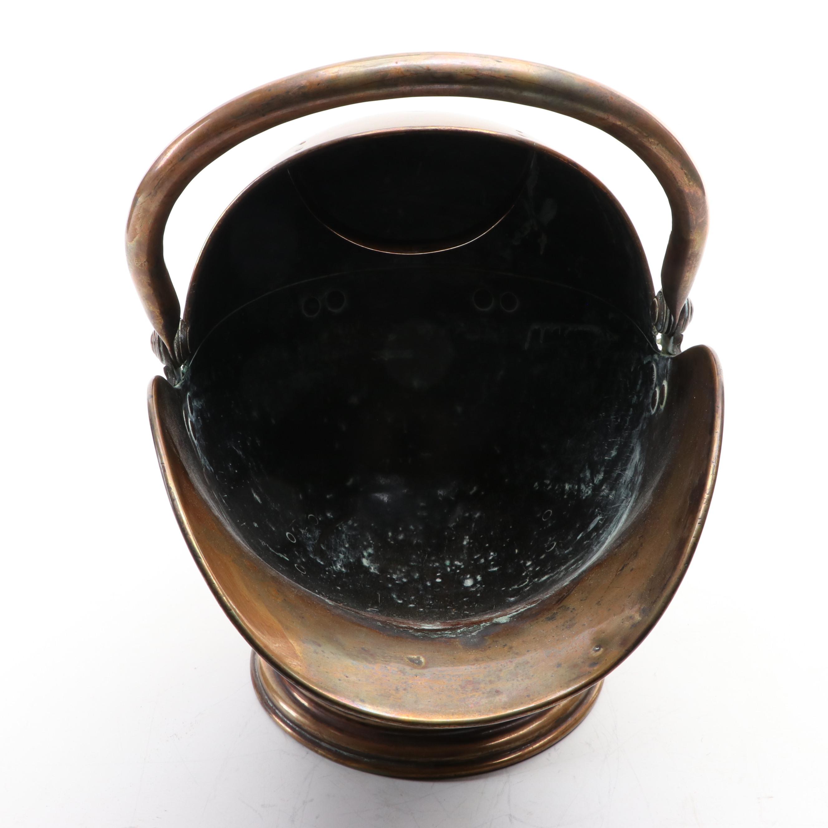 Copper Coal Scuttle with Scoop, Late 19th/ Early 20th Century