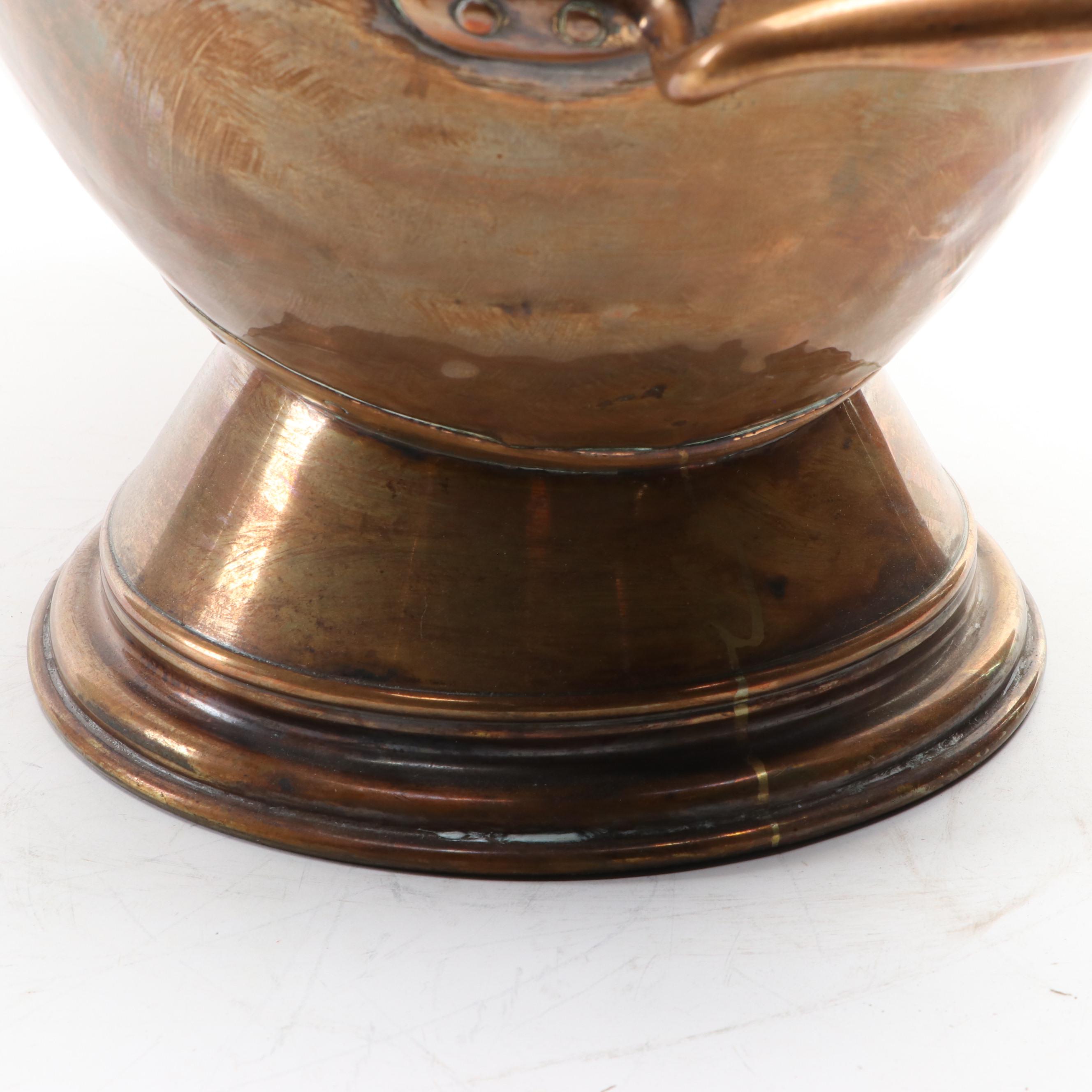 Copper Coal Scuttle with Scoop, Late 19th/ Early 20th Century