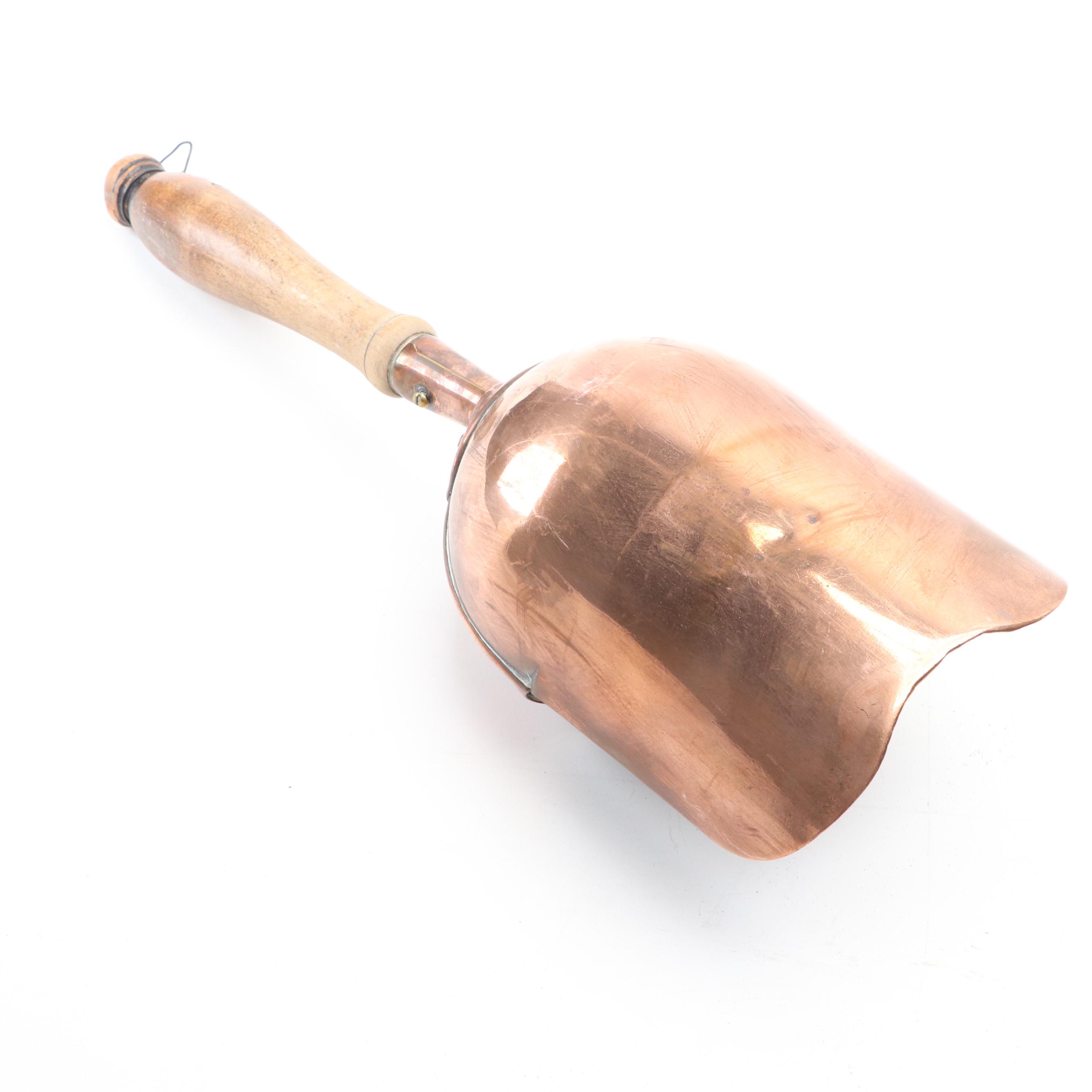 Copper Coal Scuttle with Scoop, Late 19th/ Early 20th Century