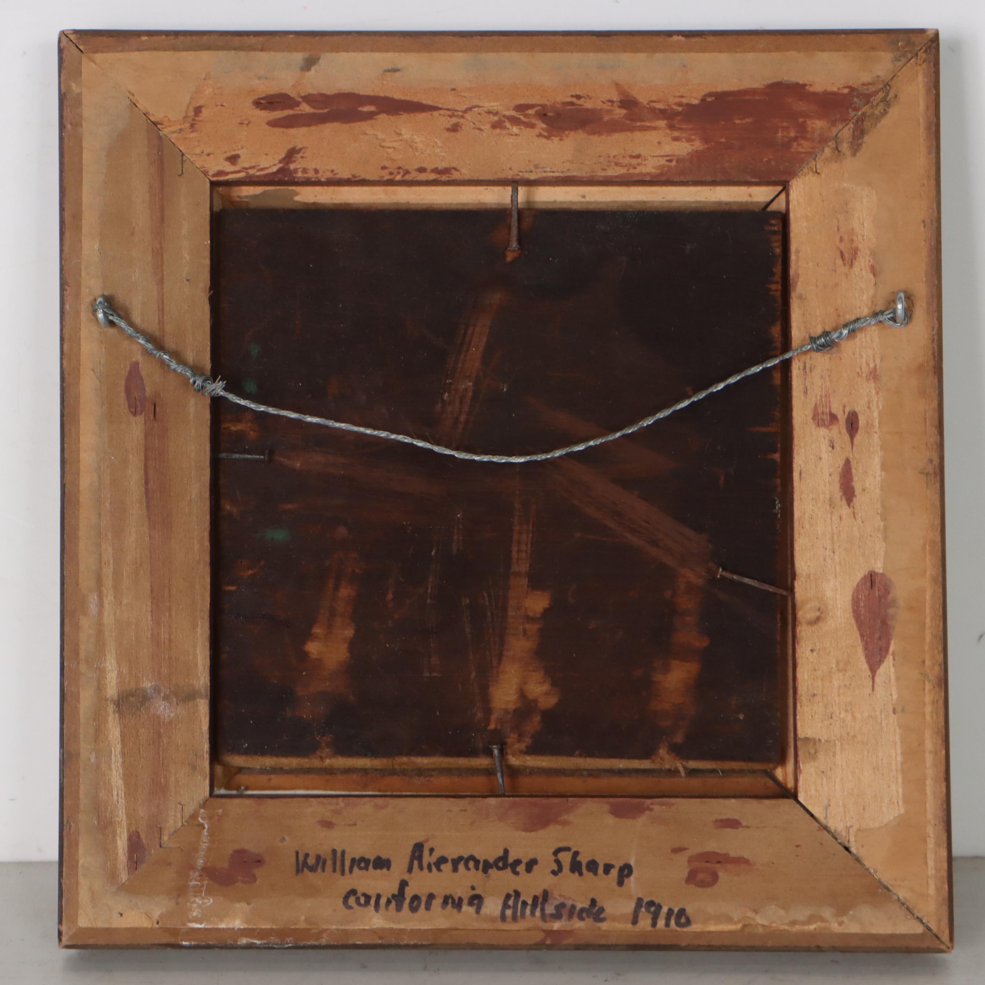 William Alexander Sharp Oil Painting "California Hillside," 1910