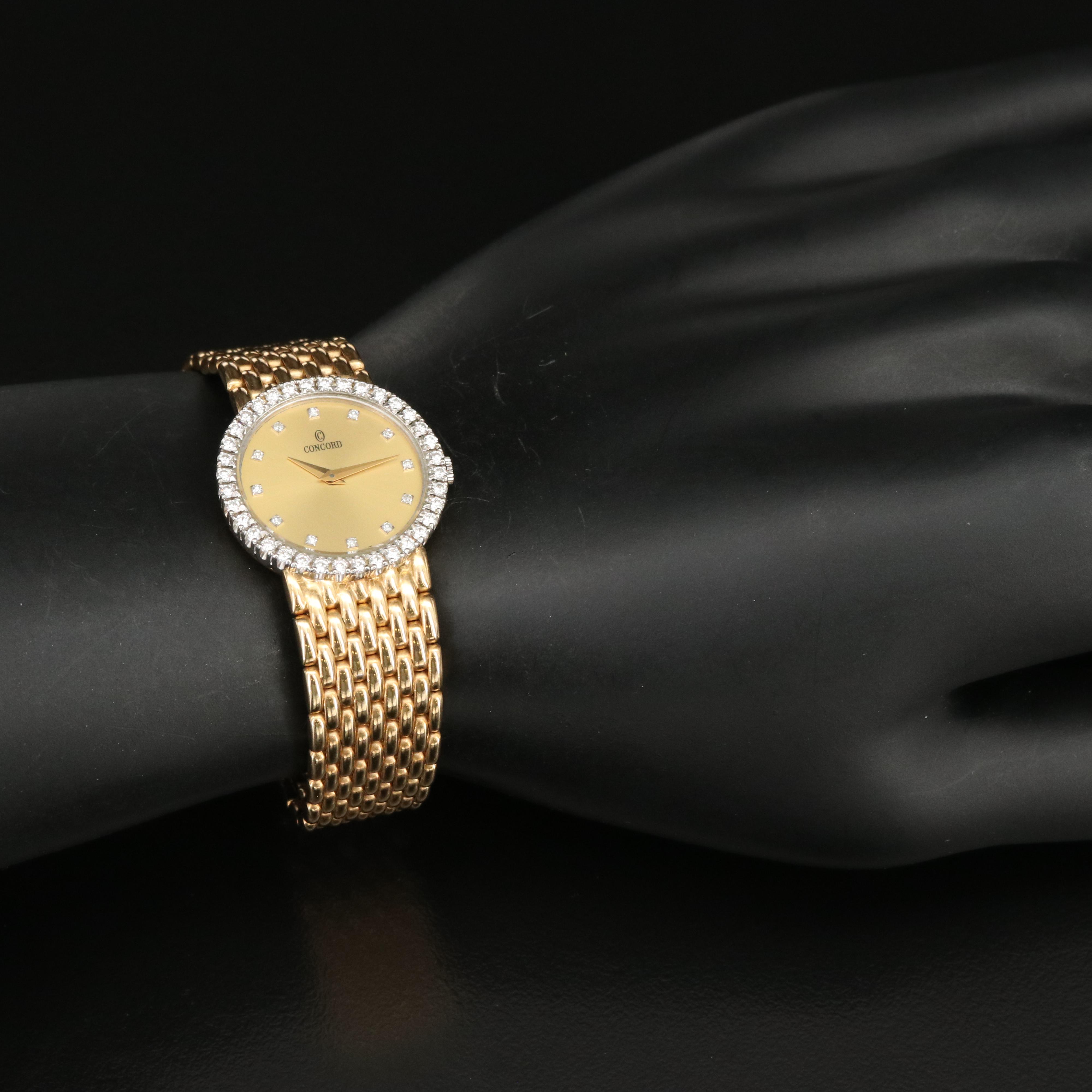 14K Concord Swiss Made Diamond Watch