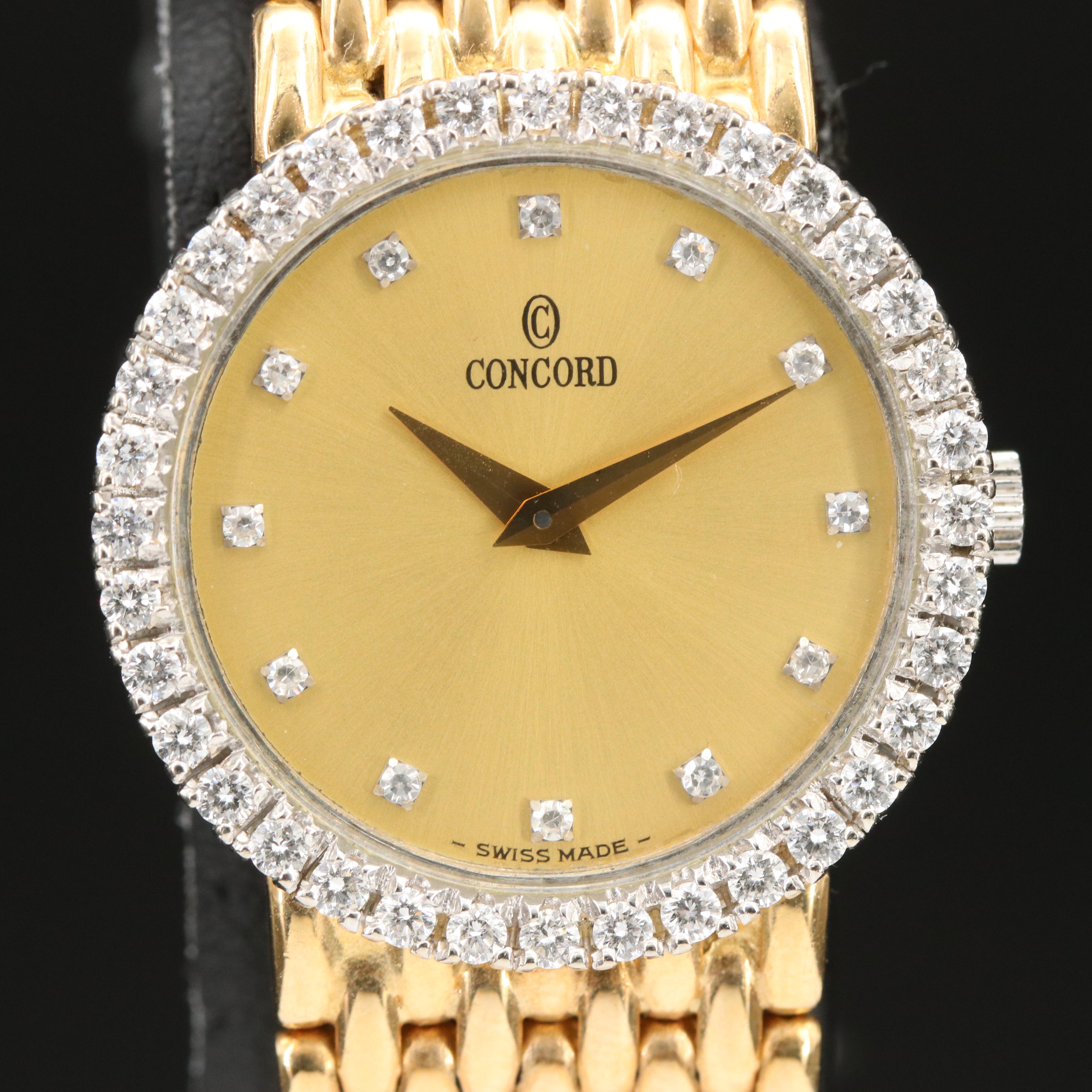 14K Concord Swiss Made Diamond Watch