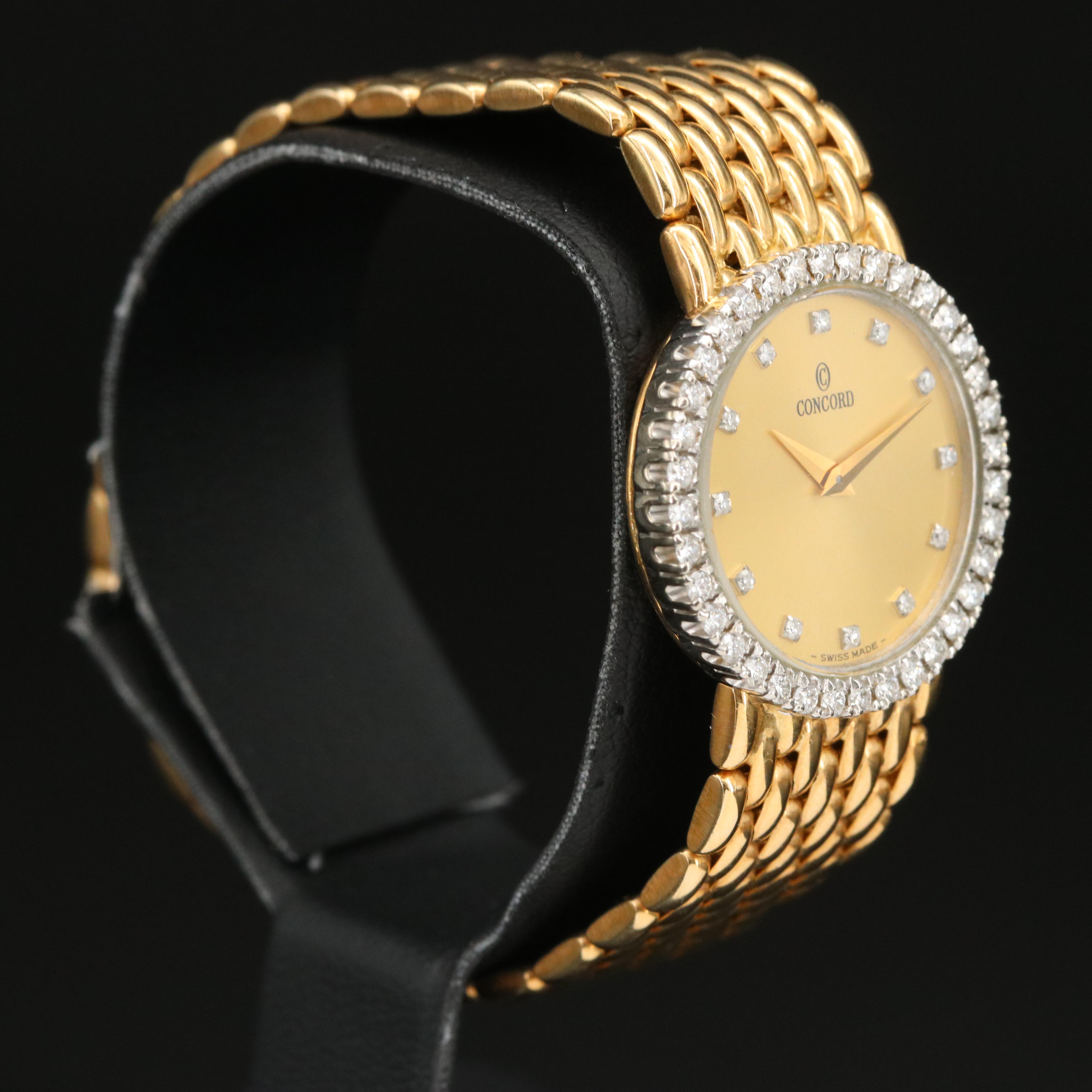 14K Concord Swiss Made Diamond Watch